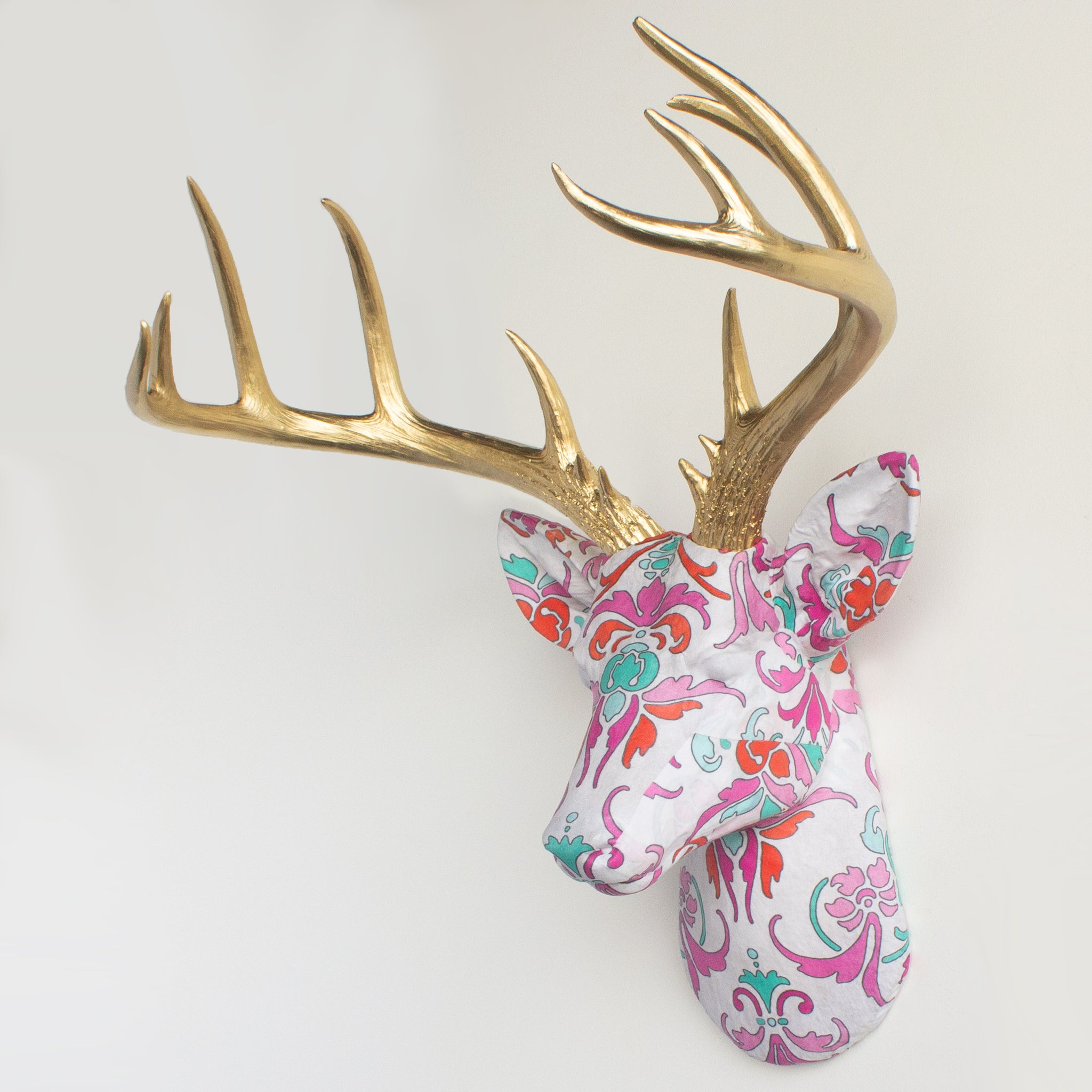 Fabric stag head online wall mount