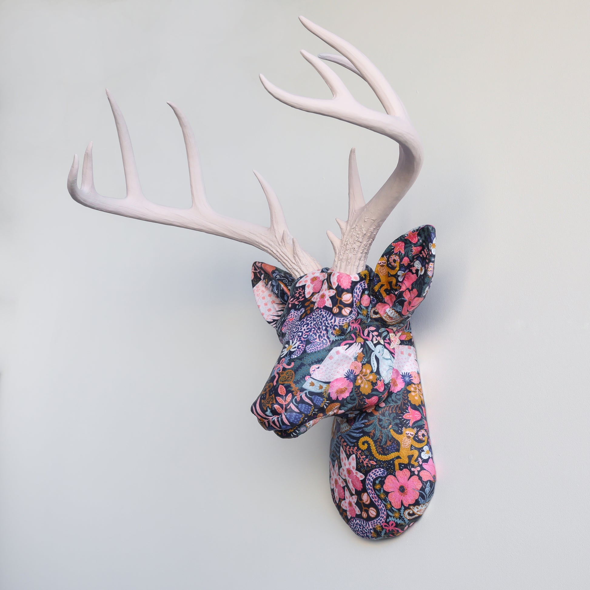 Fabric-Wrapped Deer Head - Modern and Novelty Patterns