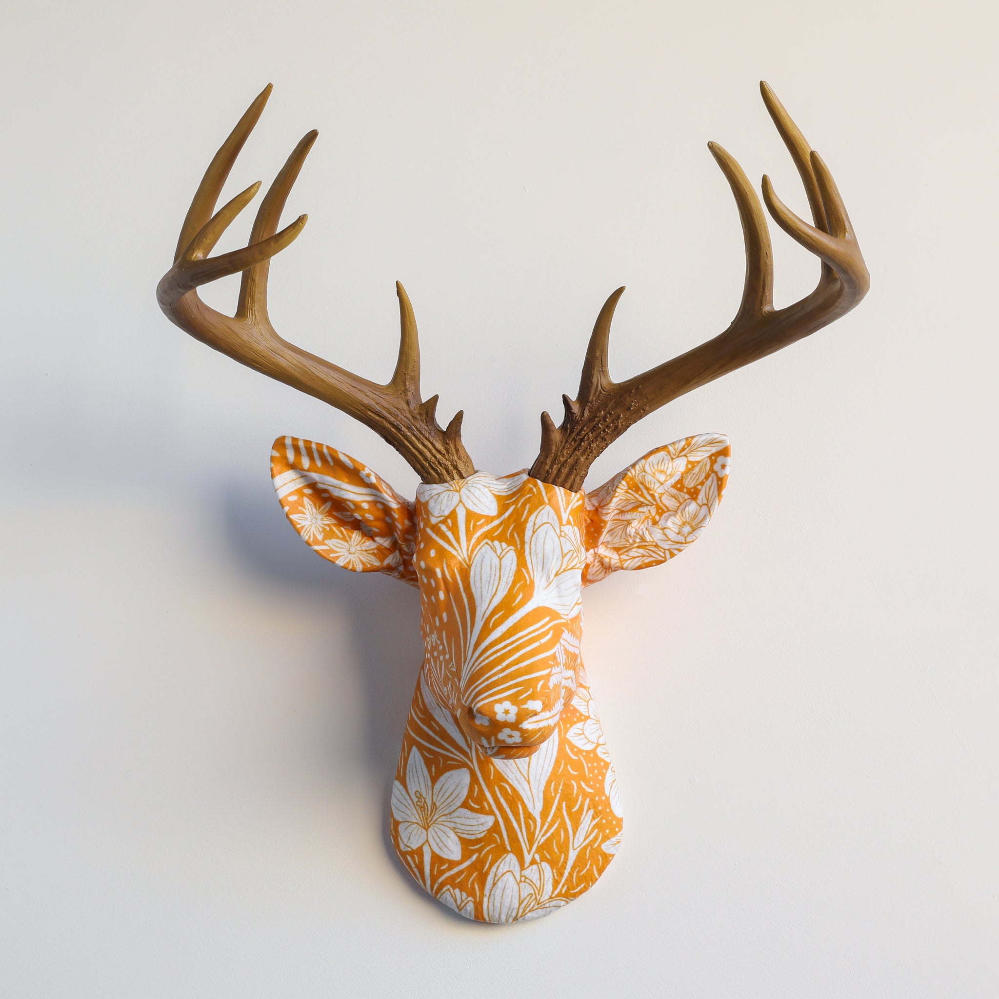 Fabric Deer Head - Marigold Floral Fabric Deer Head