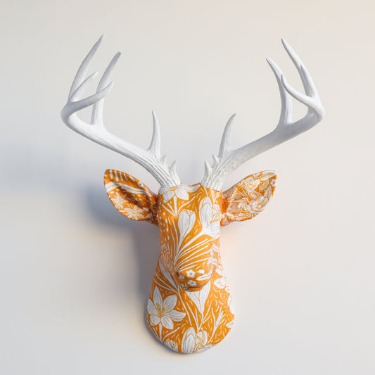 Fabric Deer Head - Marigold Floral Fabric Deer Head
