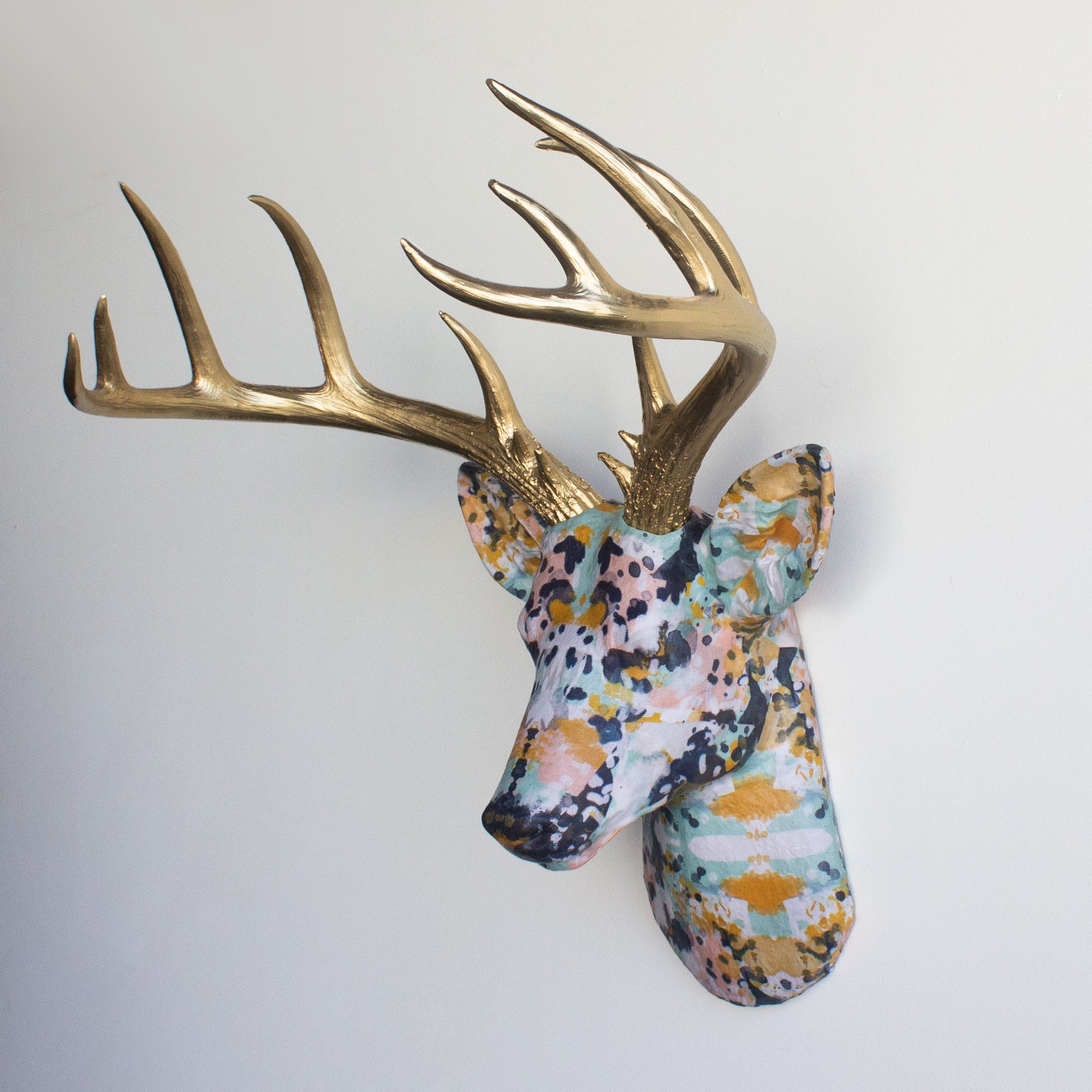 Fabric-Wrapped Deer Head - Modern and Novelty Patterns