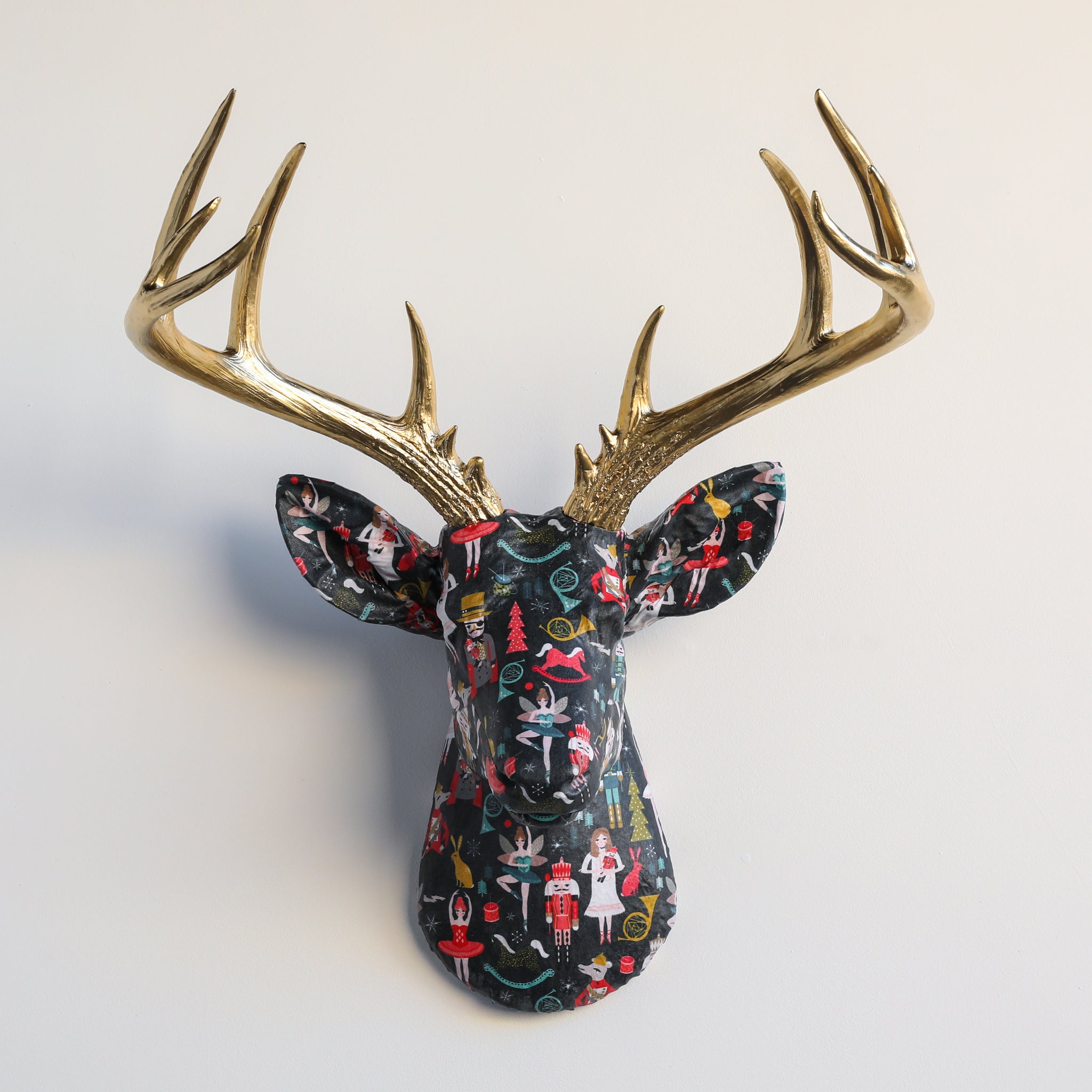 Fabric Deer Head - Christmas Nutcracker Fabric Deer Head