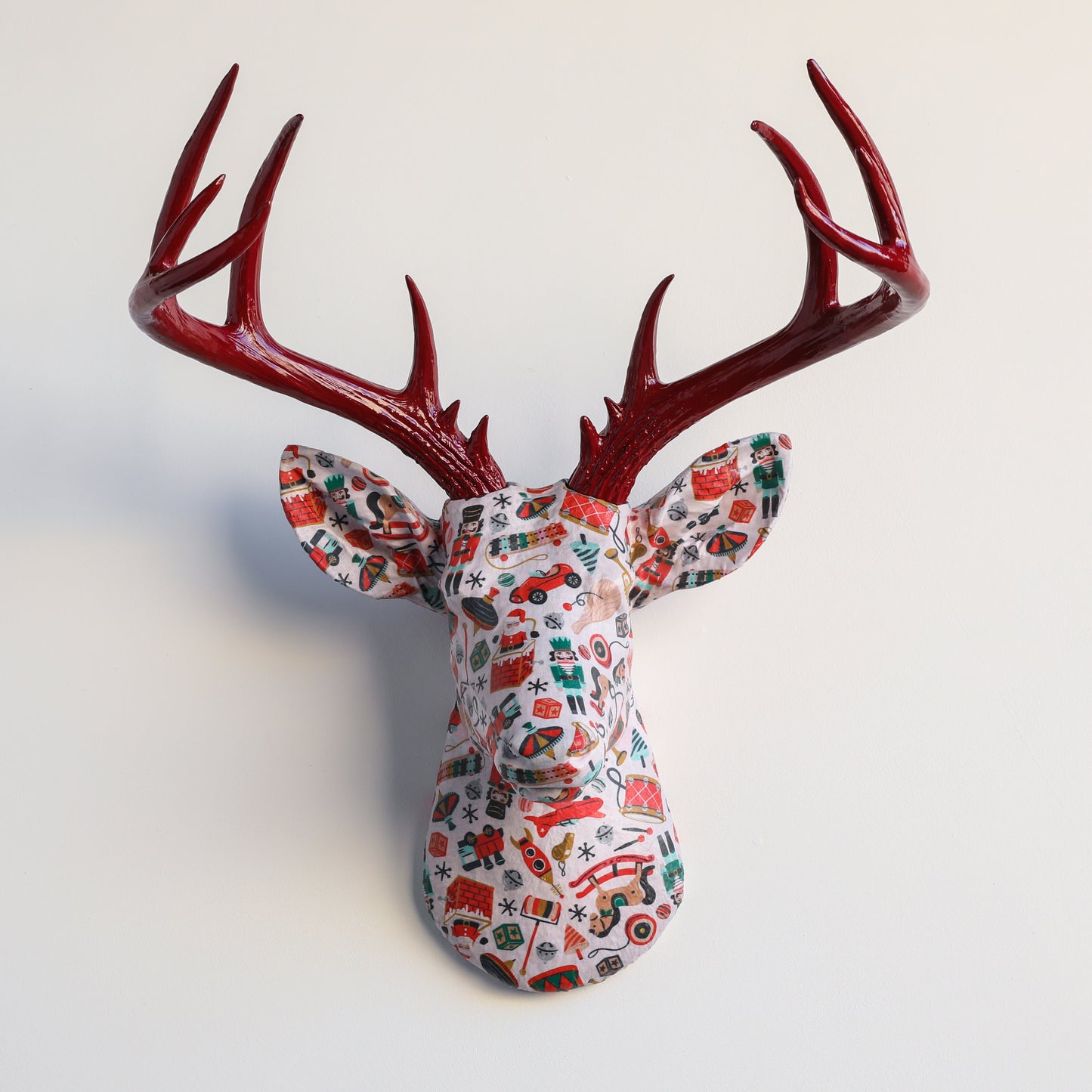 Fabric Deer Head - Retro Christmas Toys Fabric Deer Head