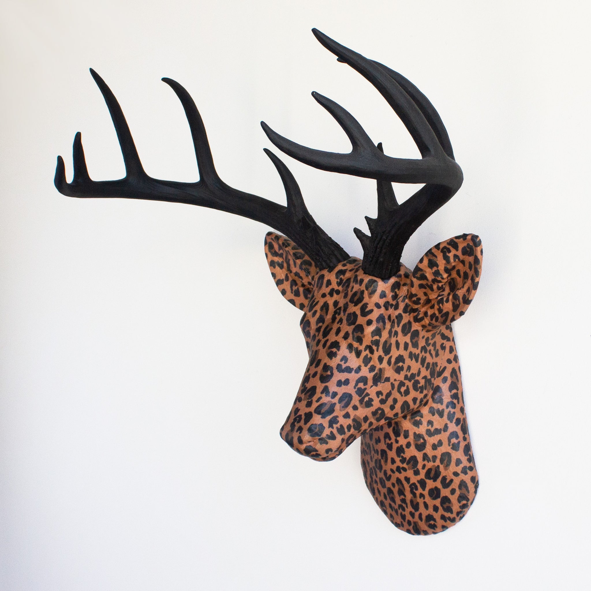 Fabric Deer Head - Leopard Print Fabric Deer Head