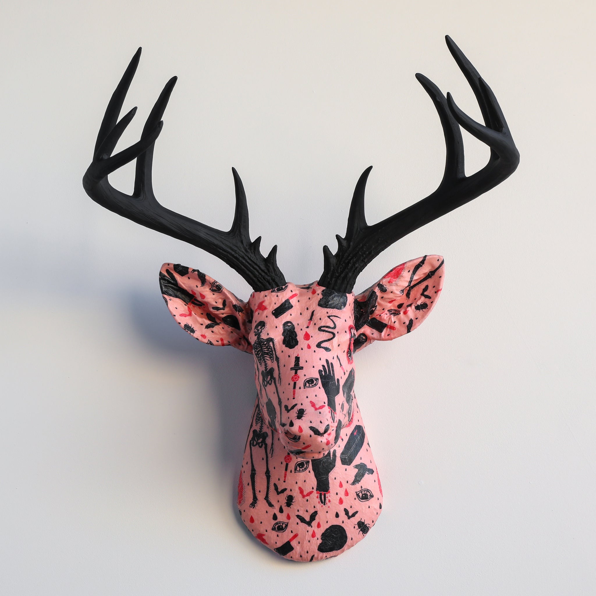 Fabric Deer Head - Millennial Pink Halloween Fabric Mount