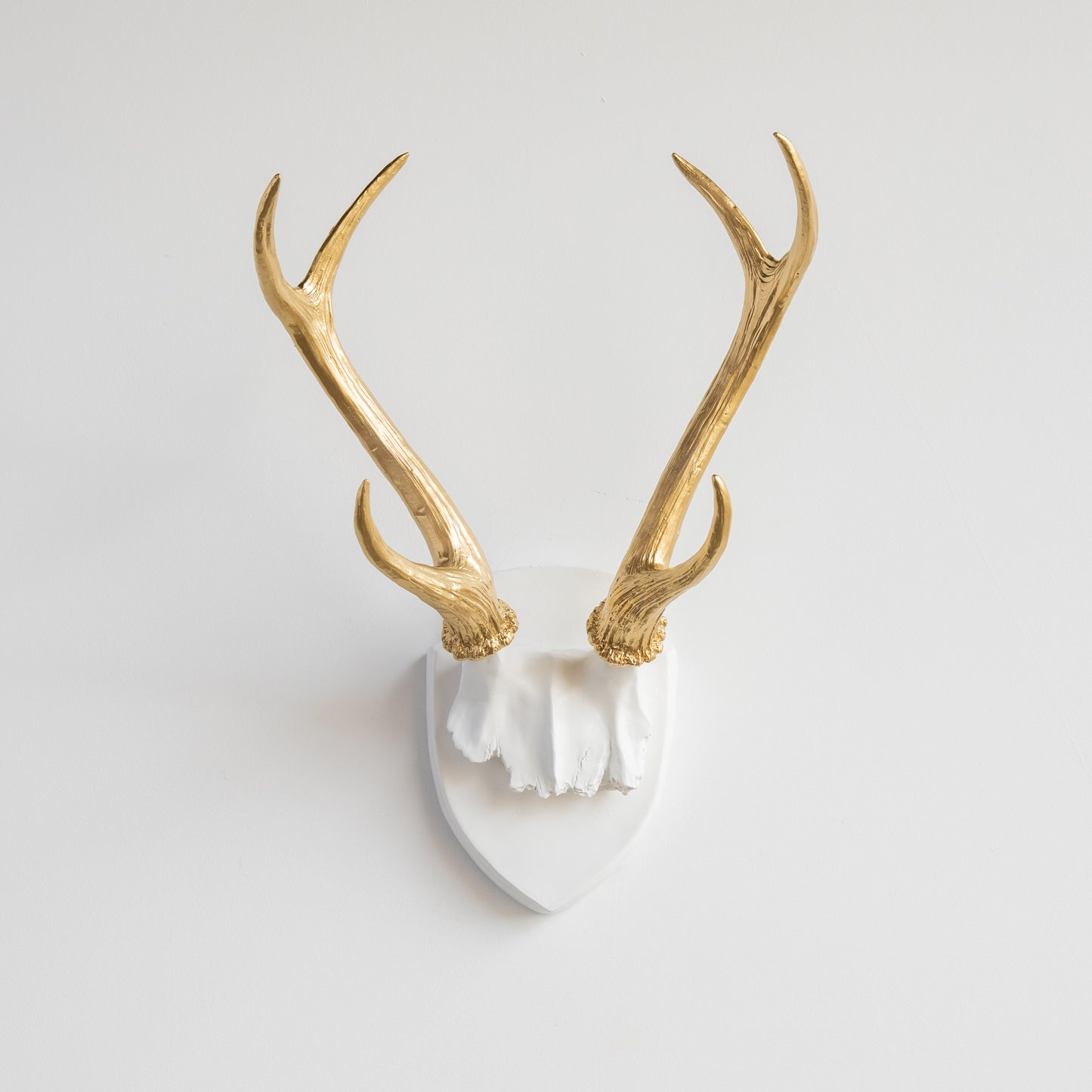 Faux Deer Antler Wall Trophy // White and Gold