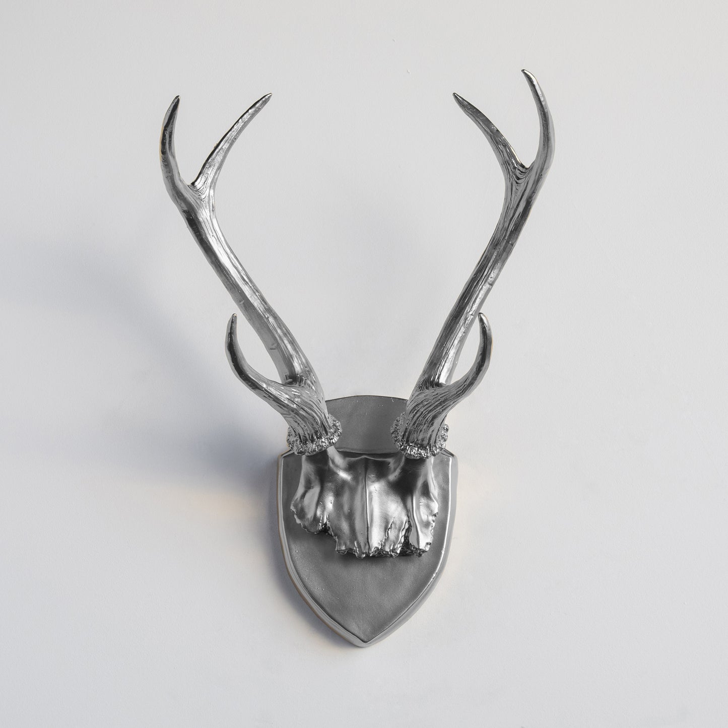 Faux Deer Antler Wall Trophy // Silver