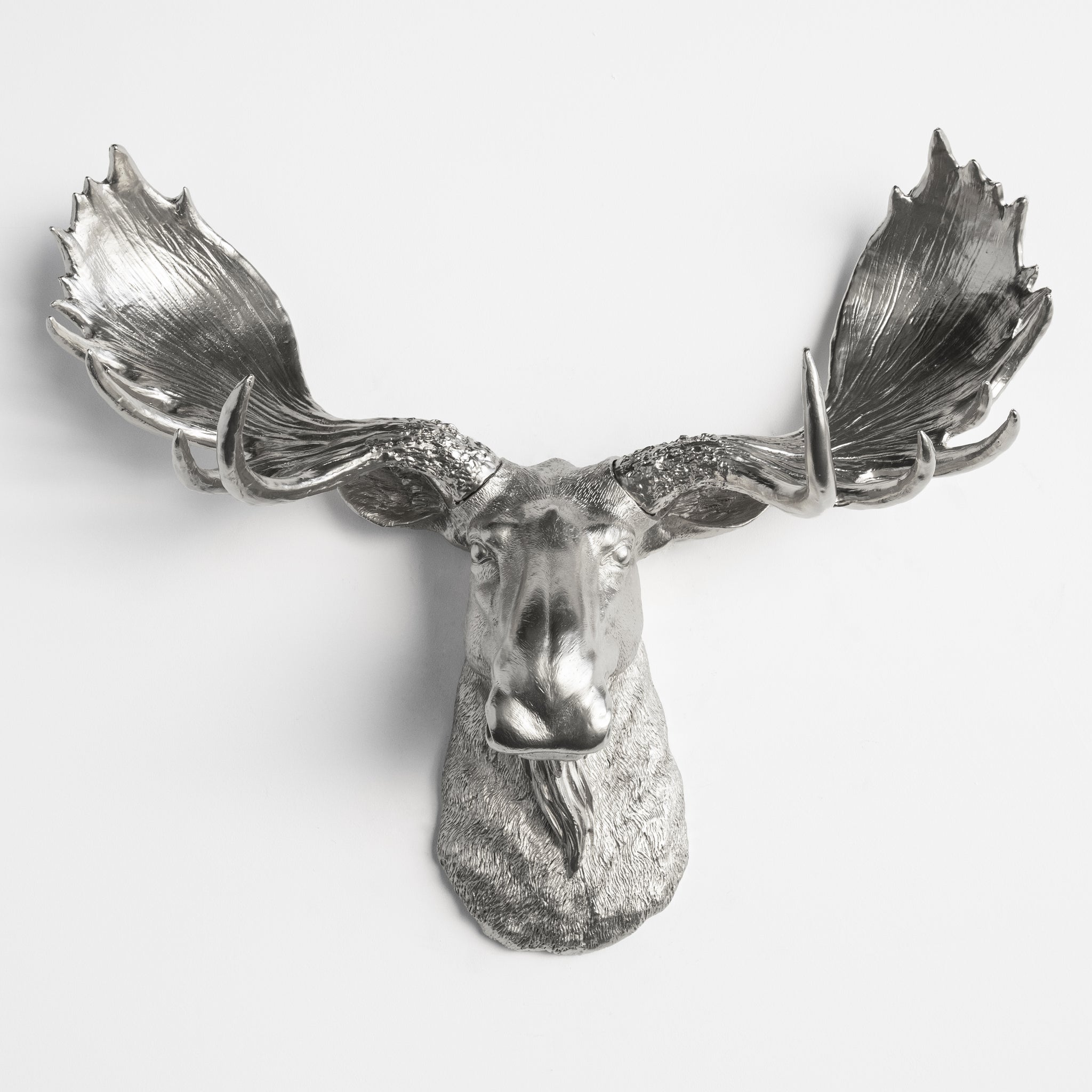 Faux Moose Head Wall Mount // Silver
