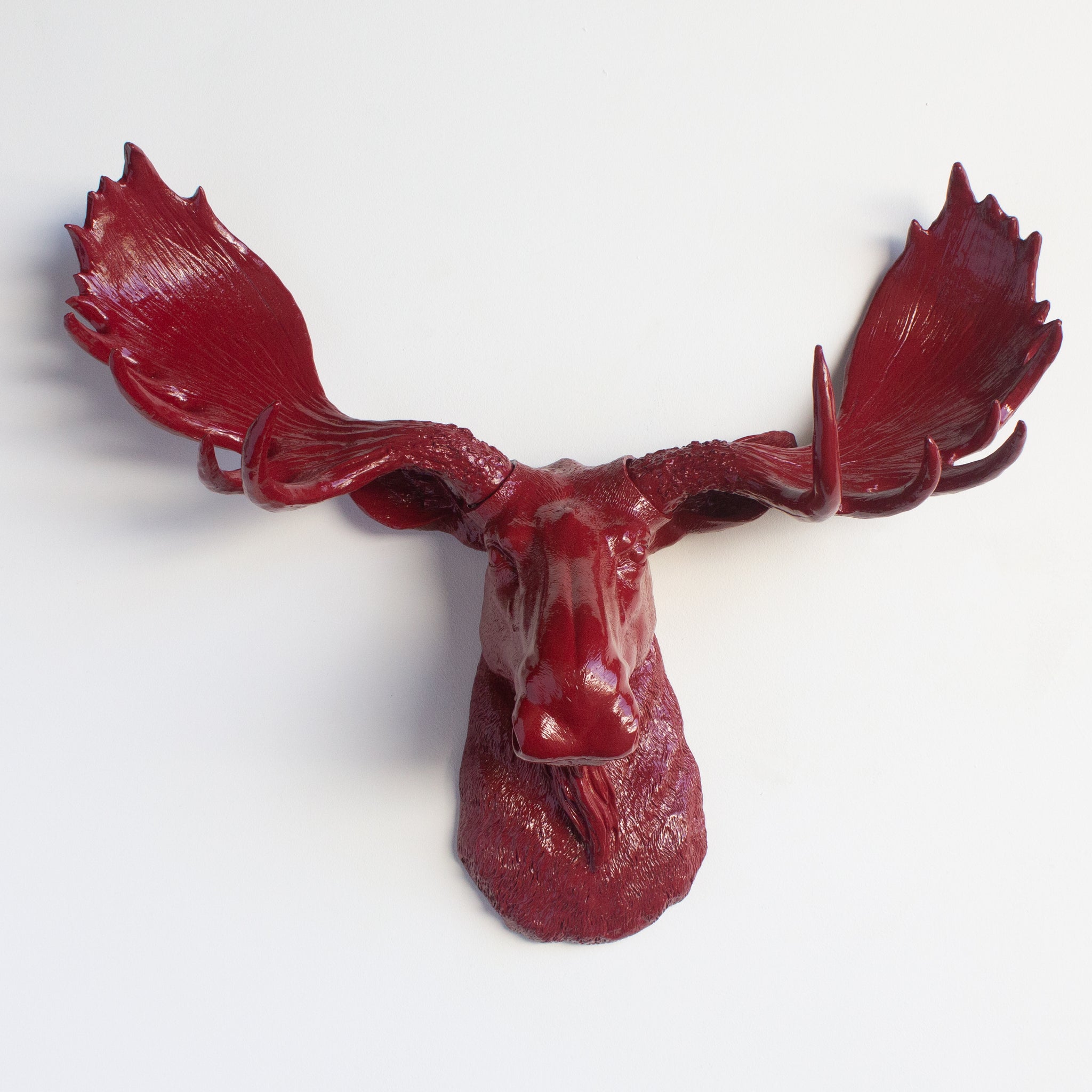 Faux Moose Head Wall Mount // Red