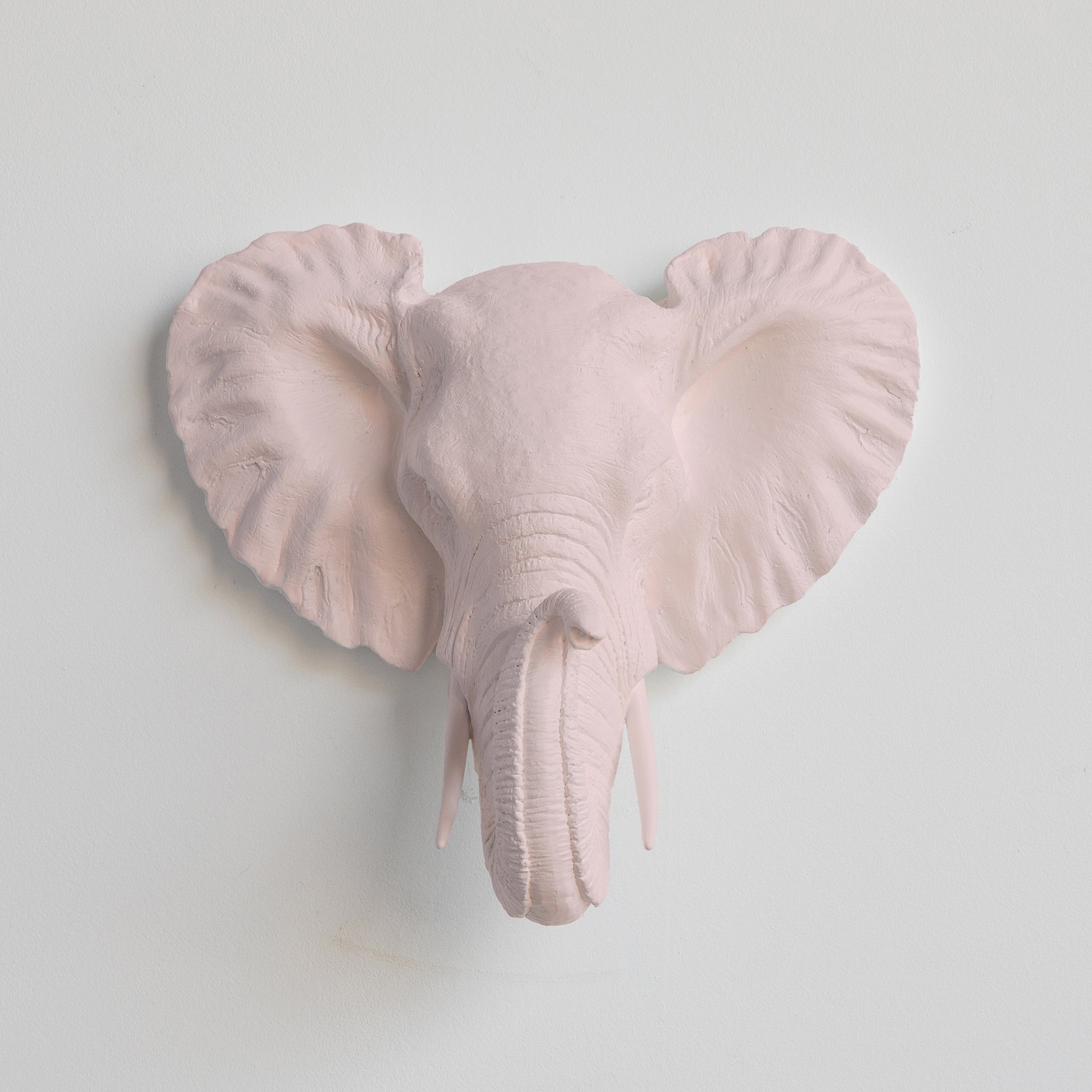 Faux Small Elephant Wall Mount // Light Pink