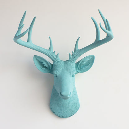 Faux Stag Deer Head Wall Mount // Aqua