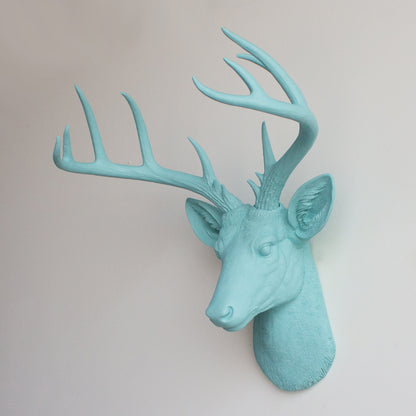 Faux Stag Deer Head Wall Mount // Aqua