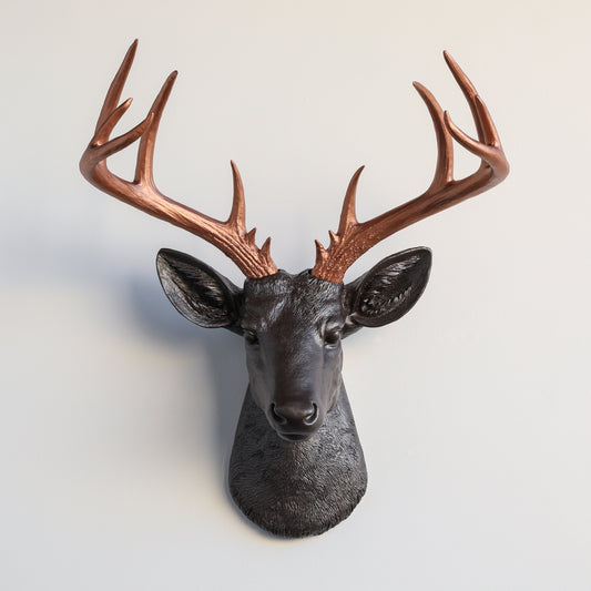 Faux Stag Deer Head Wall Mount // Oil Rubbed Bronze and Antique Copper
