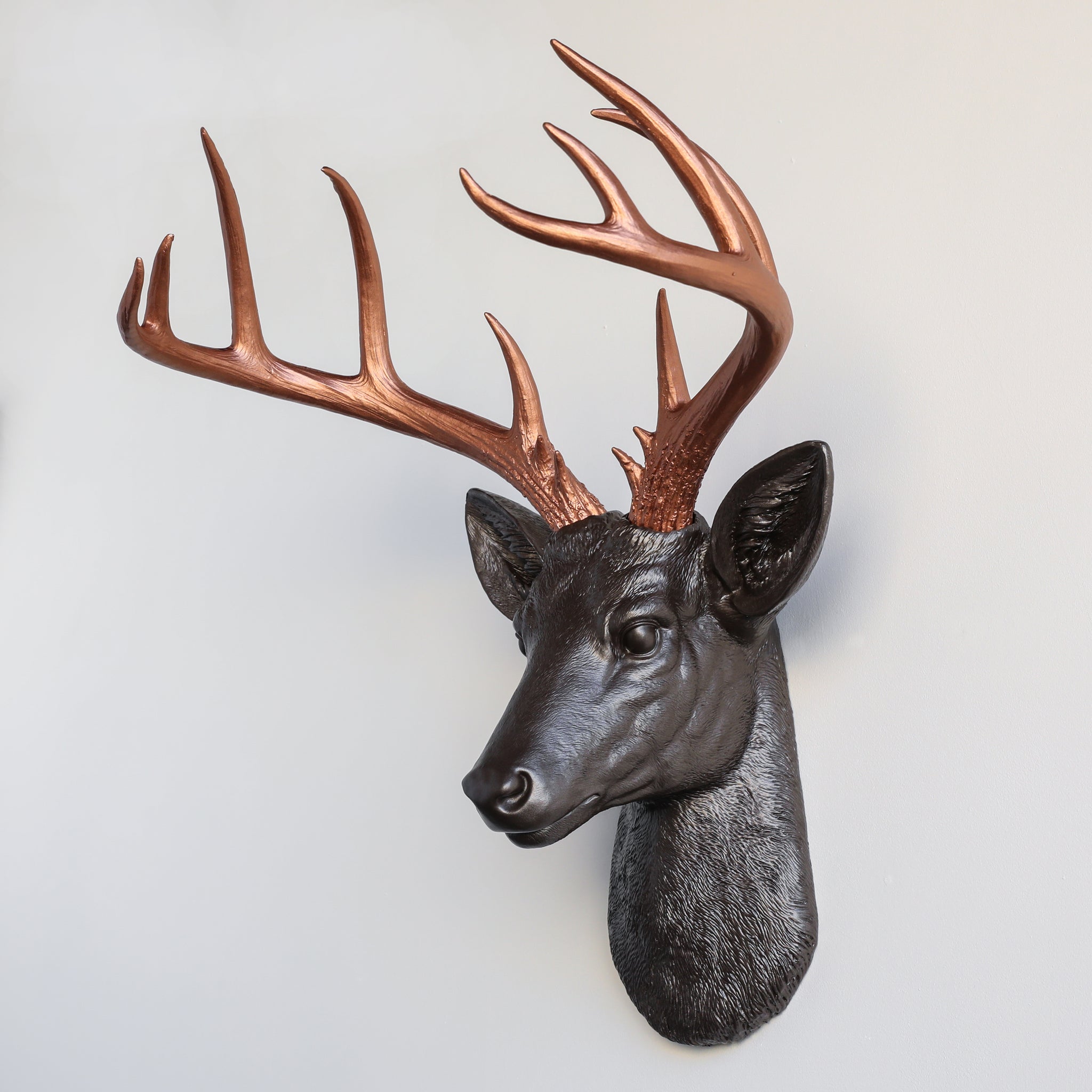 Faux Stag Deer Head Wall Mount // Oil Rubbed Bronze and Antique Copper