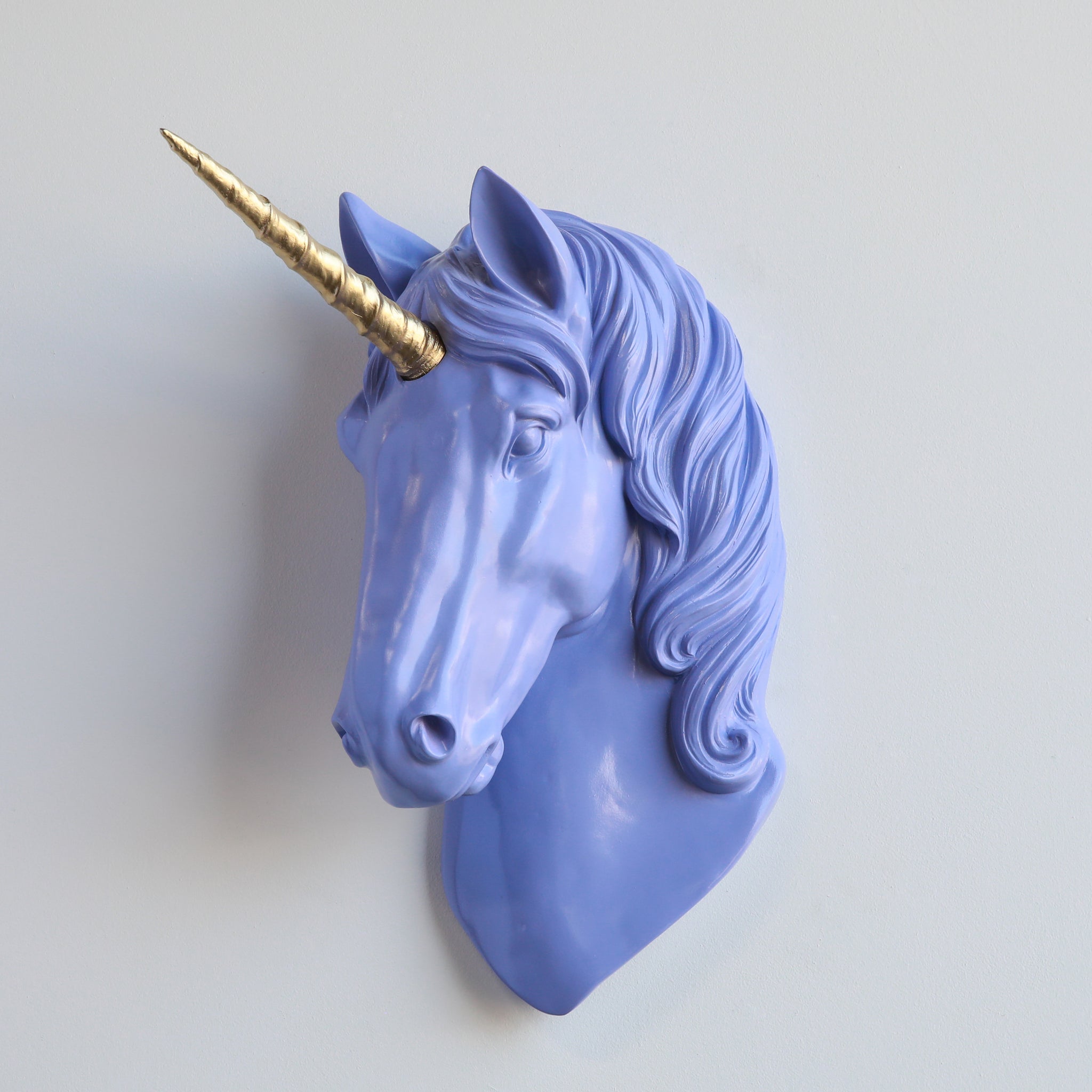 Faux Unicorn Wall Plaque // Lavender and Gold
