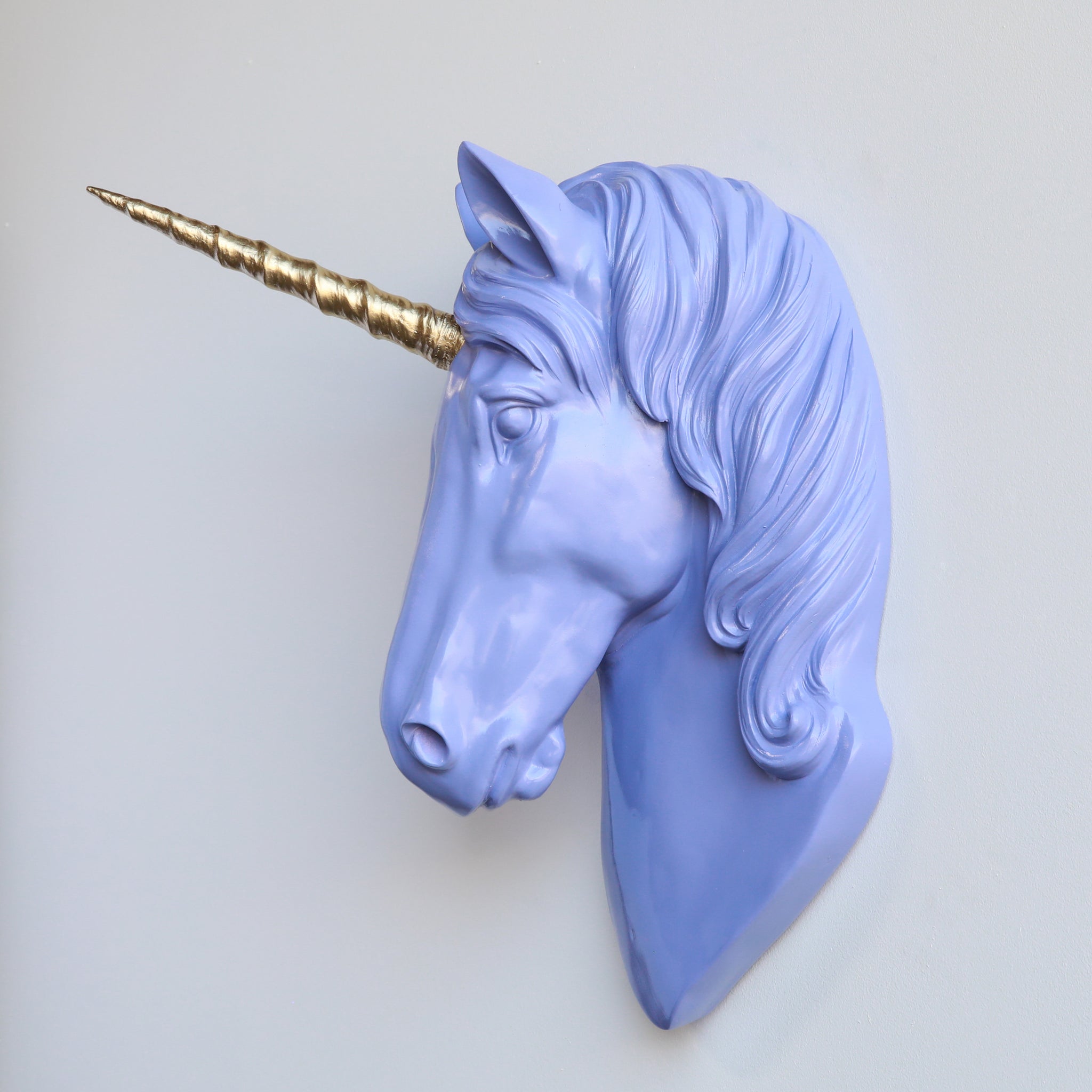 Faux Unicorn Wall Plaque // Lavender and Gold