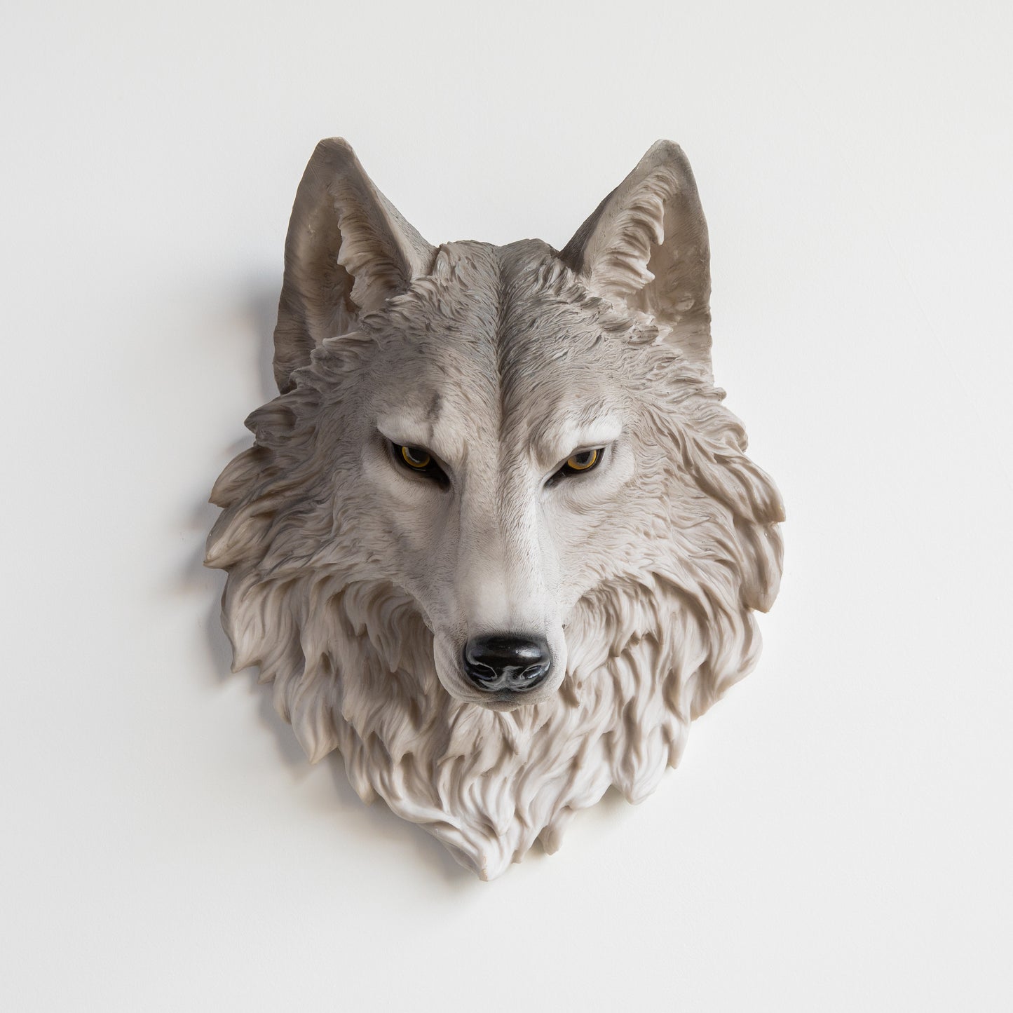 Faux Wolf Head Wall Mount // Gray Realistic