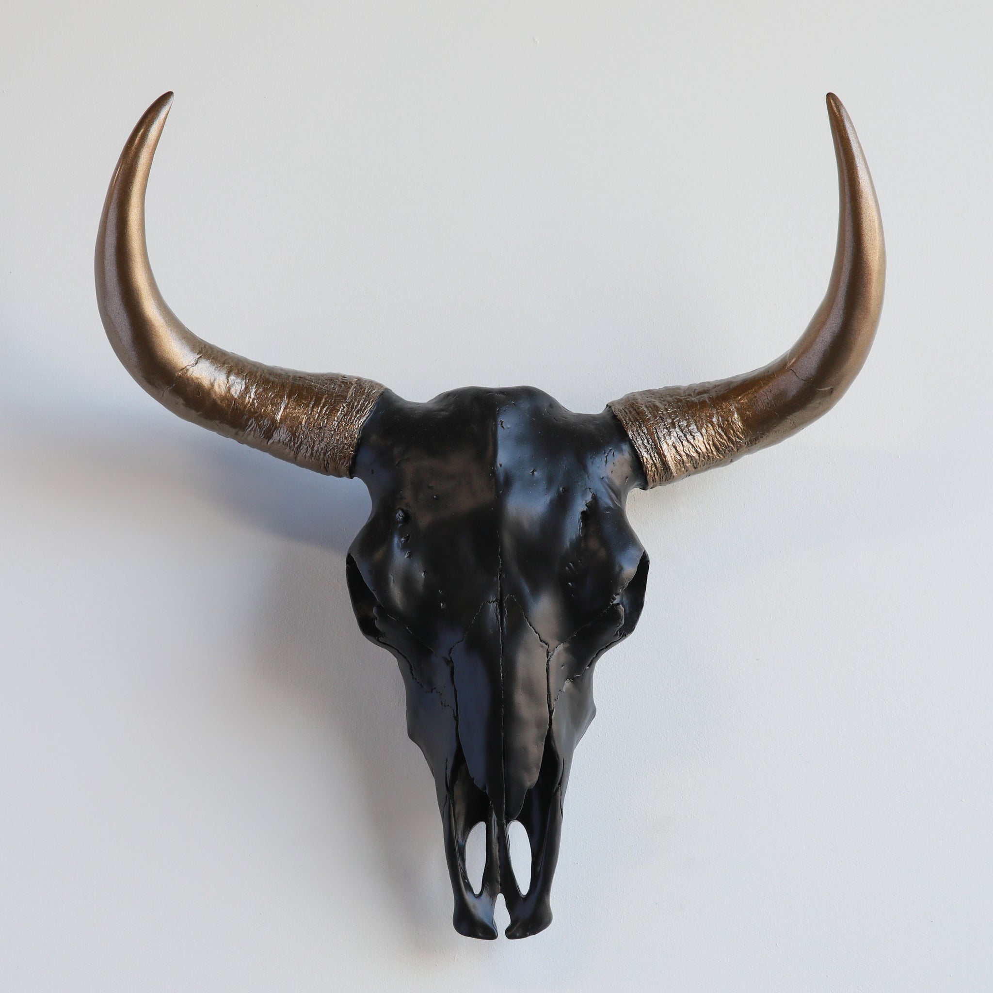 XL Faux Bison Skull // Black and Bronze