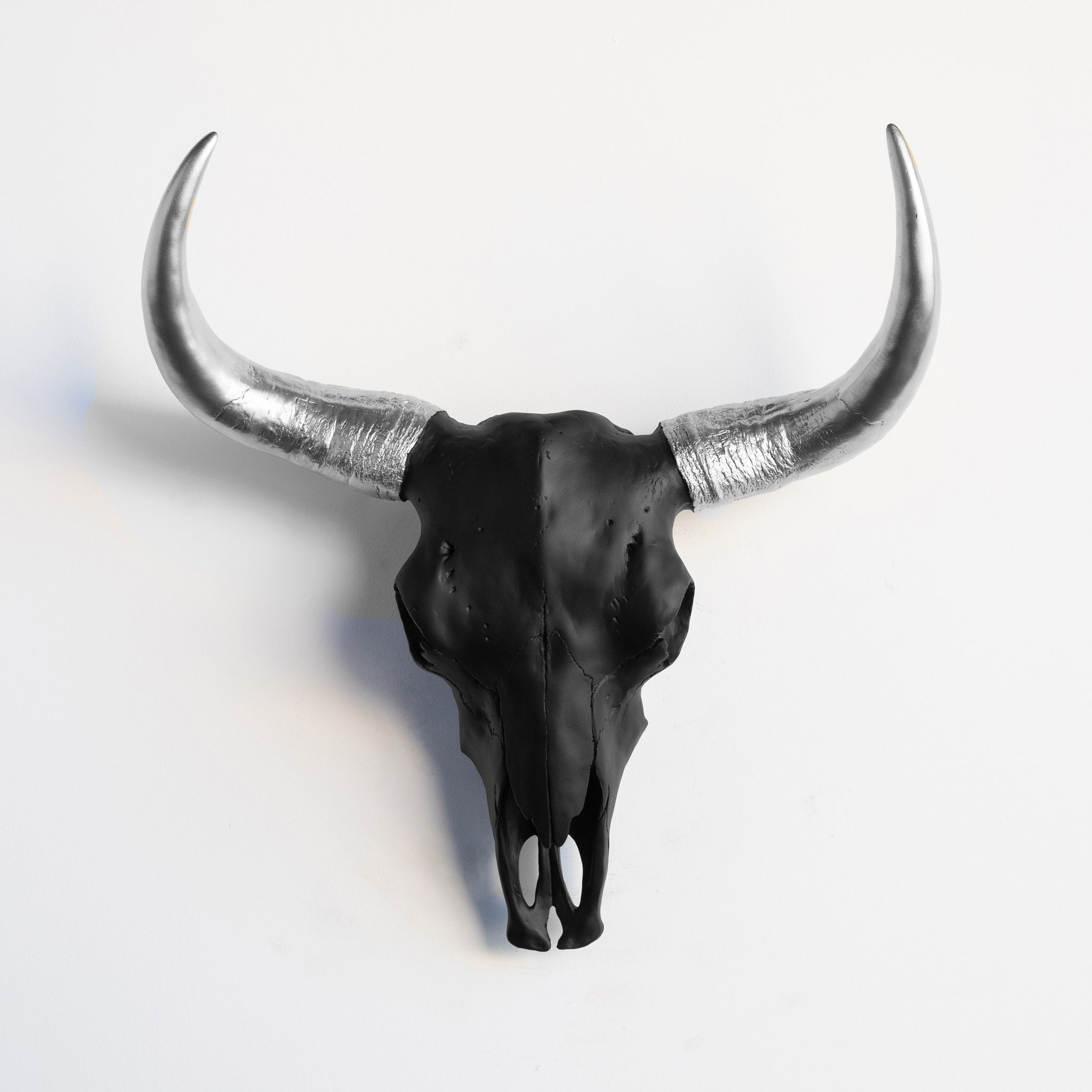 XL Faux Bison Skull // Black and Silver