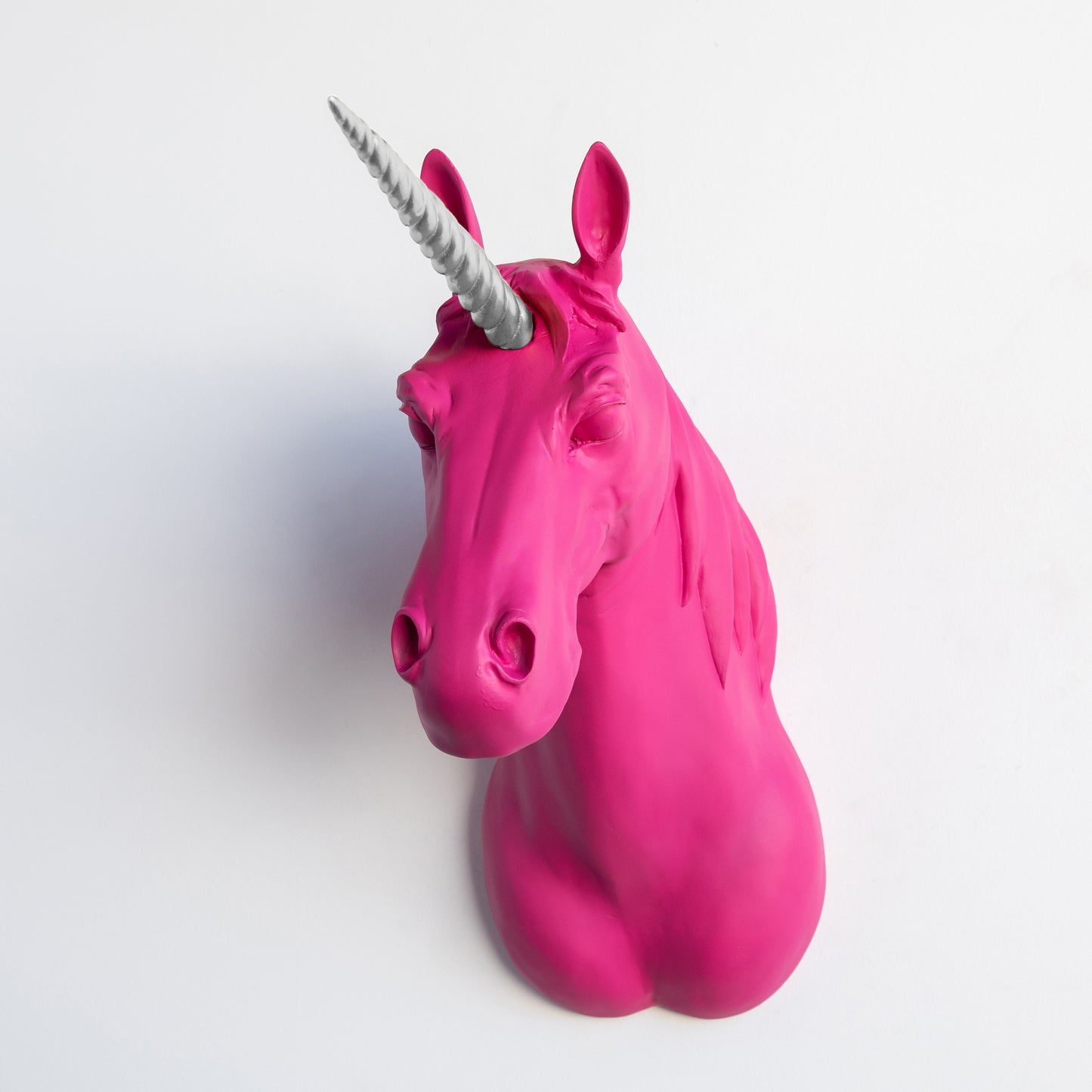 XL Unicorn Head Wall Mount // Hot Pink and Silver