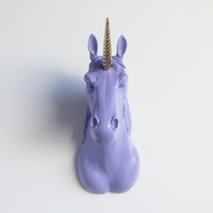 XL Unicorn Head Wall Mount // Lavender and Gold