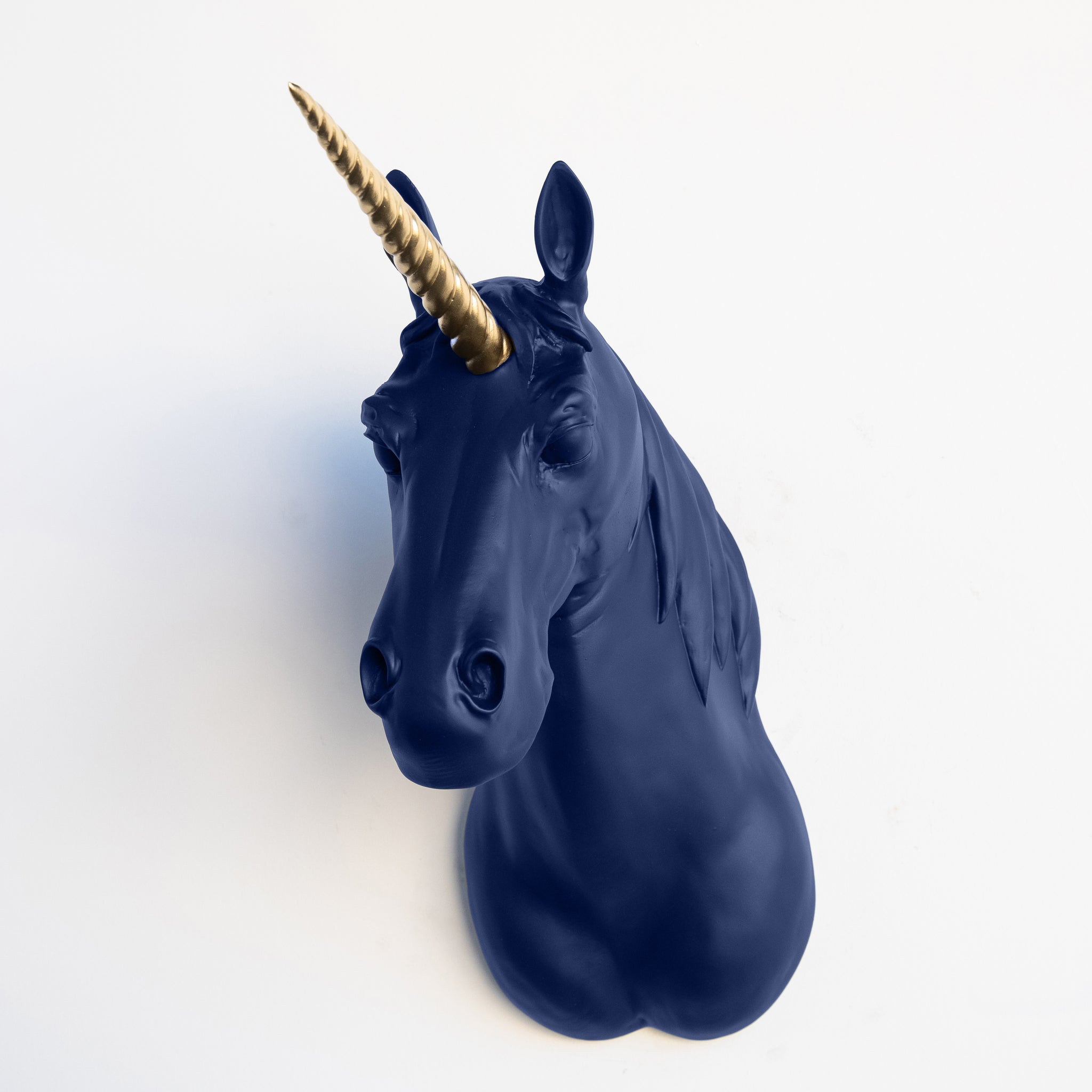 XL Unicorn Head Wall Mount // Navy Blue and Gold