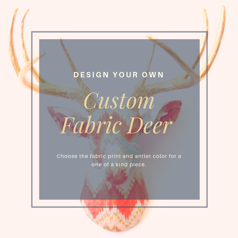 Custom Fabric Deer Head Art Wall Decor