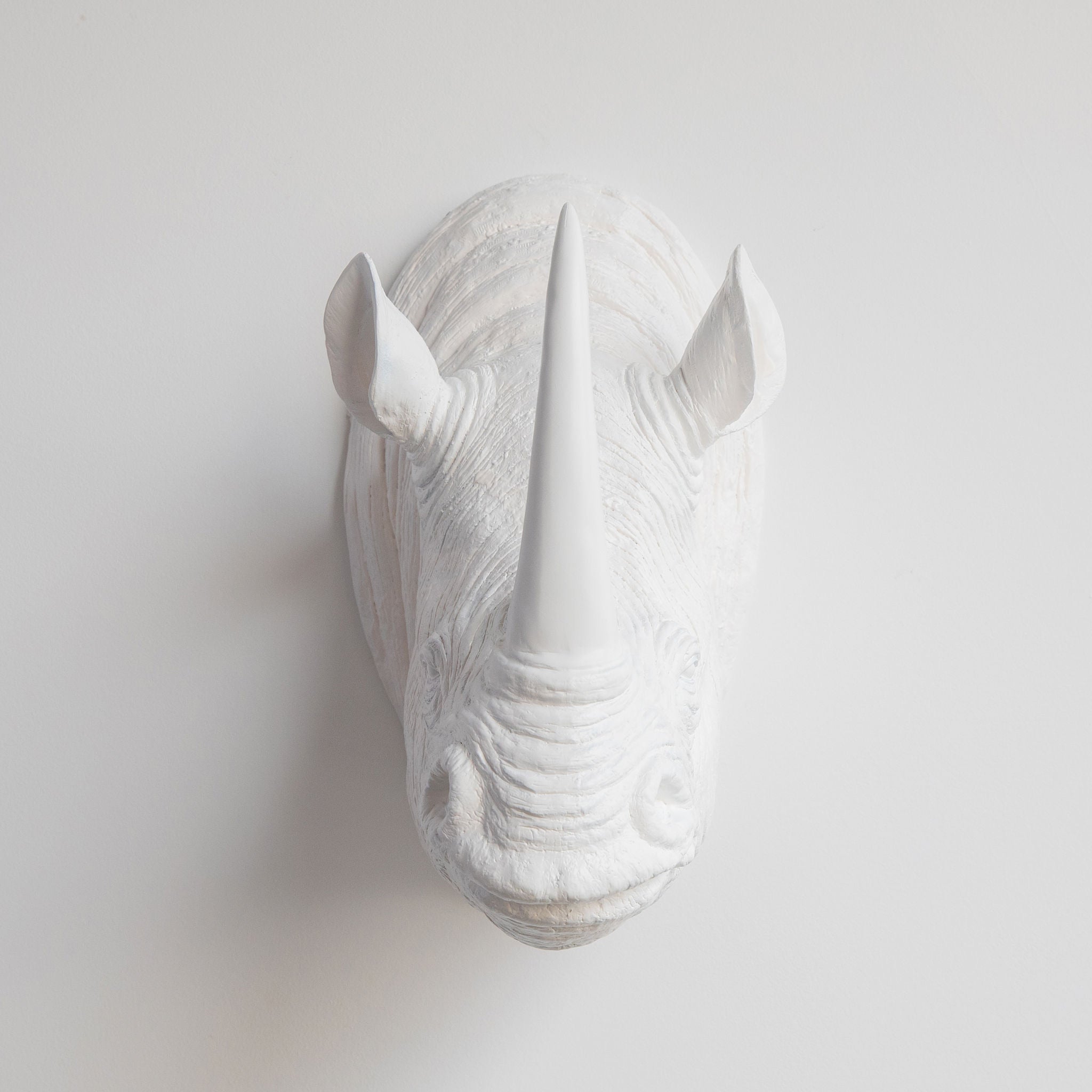 Faux Rhino Head Wall Mount // White