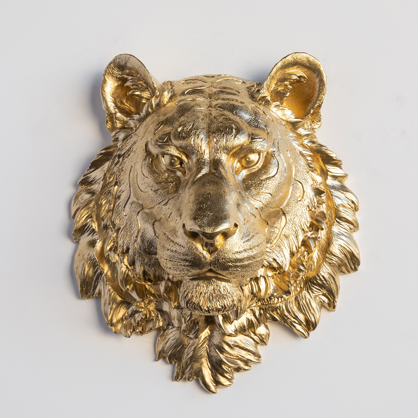 Faux Tiger Head Wall Mount // Gold