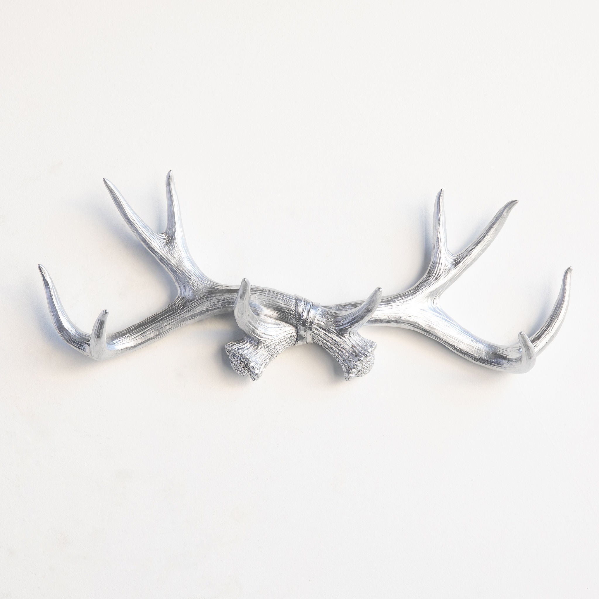 Faux Deer Antler Wall Hook // Silver