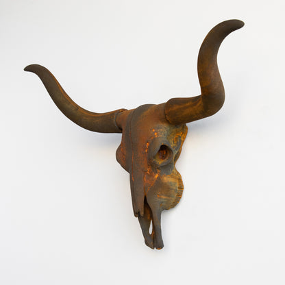 Faux Texas Longhorn Steer Skull Wall Mount // True Rust