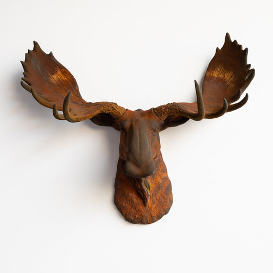 Faux Moose Head Wall Mount // True Rust