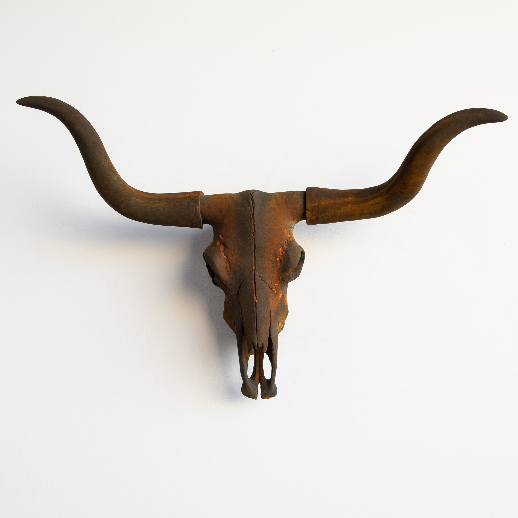 Faux Texas Longhorn Steer Skull Wall Mount // True Rust