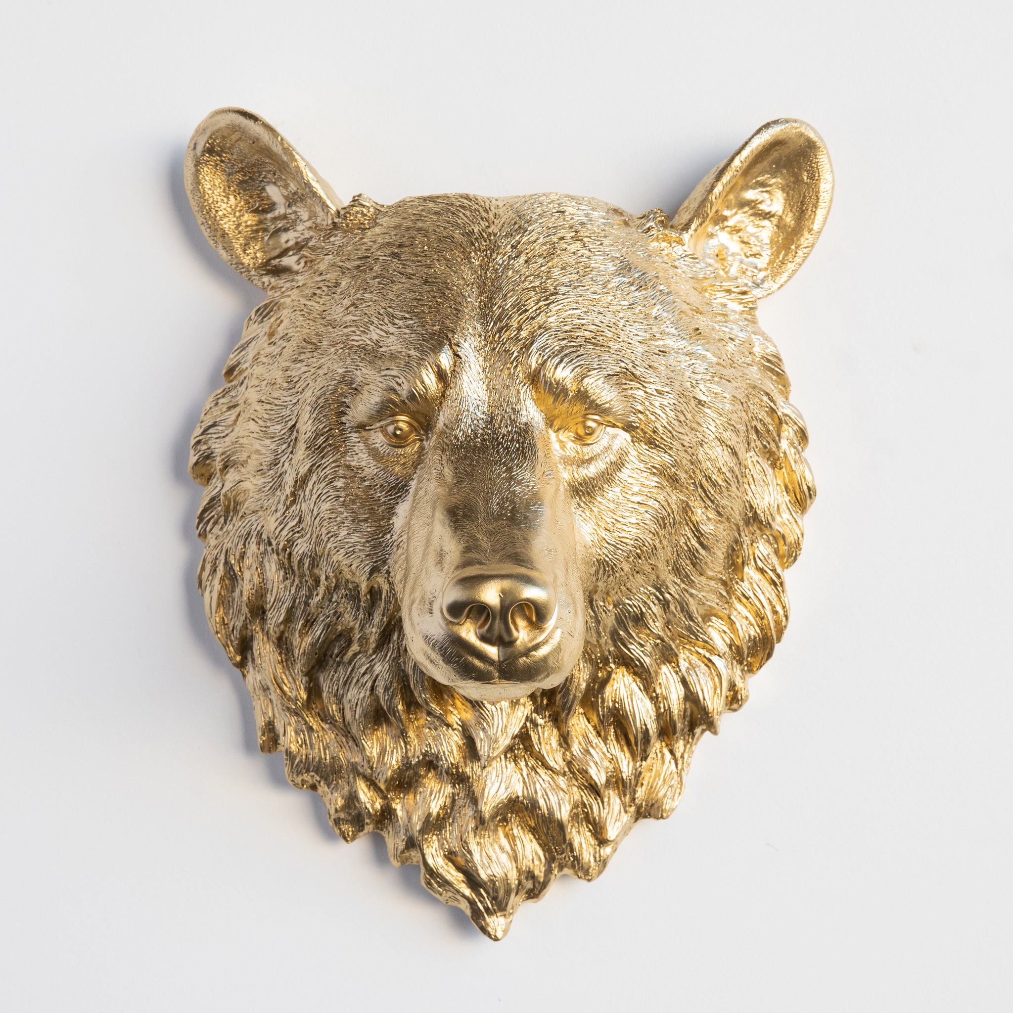 Faux Bear Head Wall Mount // Gold