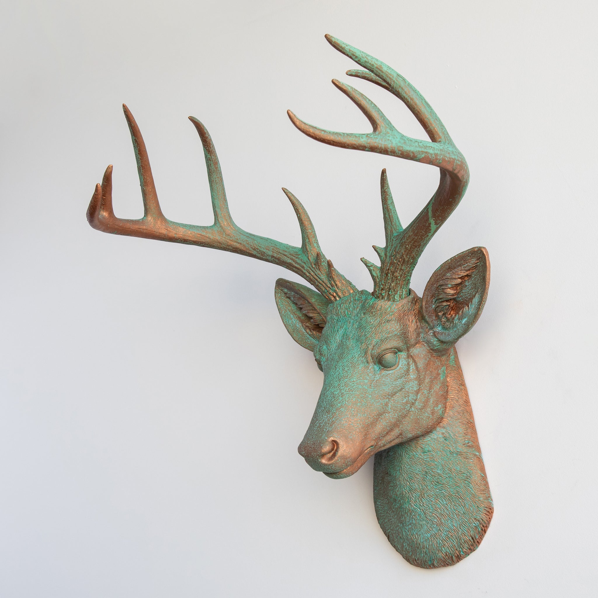 Faux Stag Deer Head Wall Mount // Copper Patina