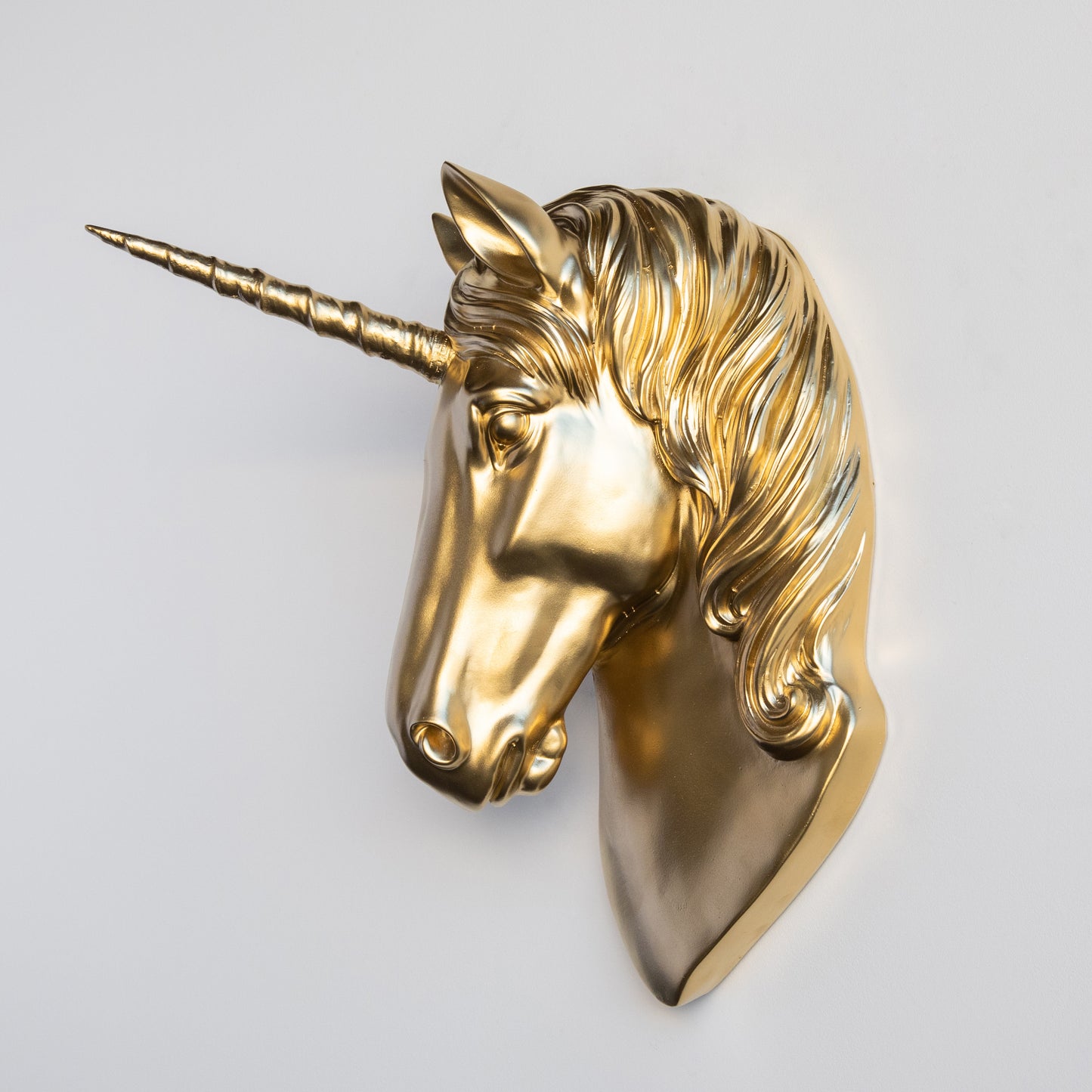 Faux Unicorn Wall Plaque // Gold