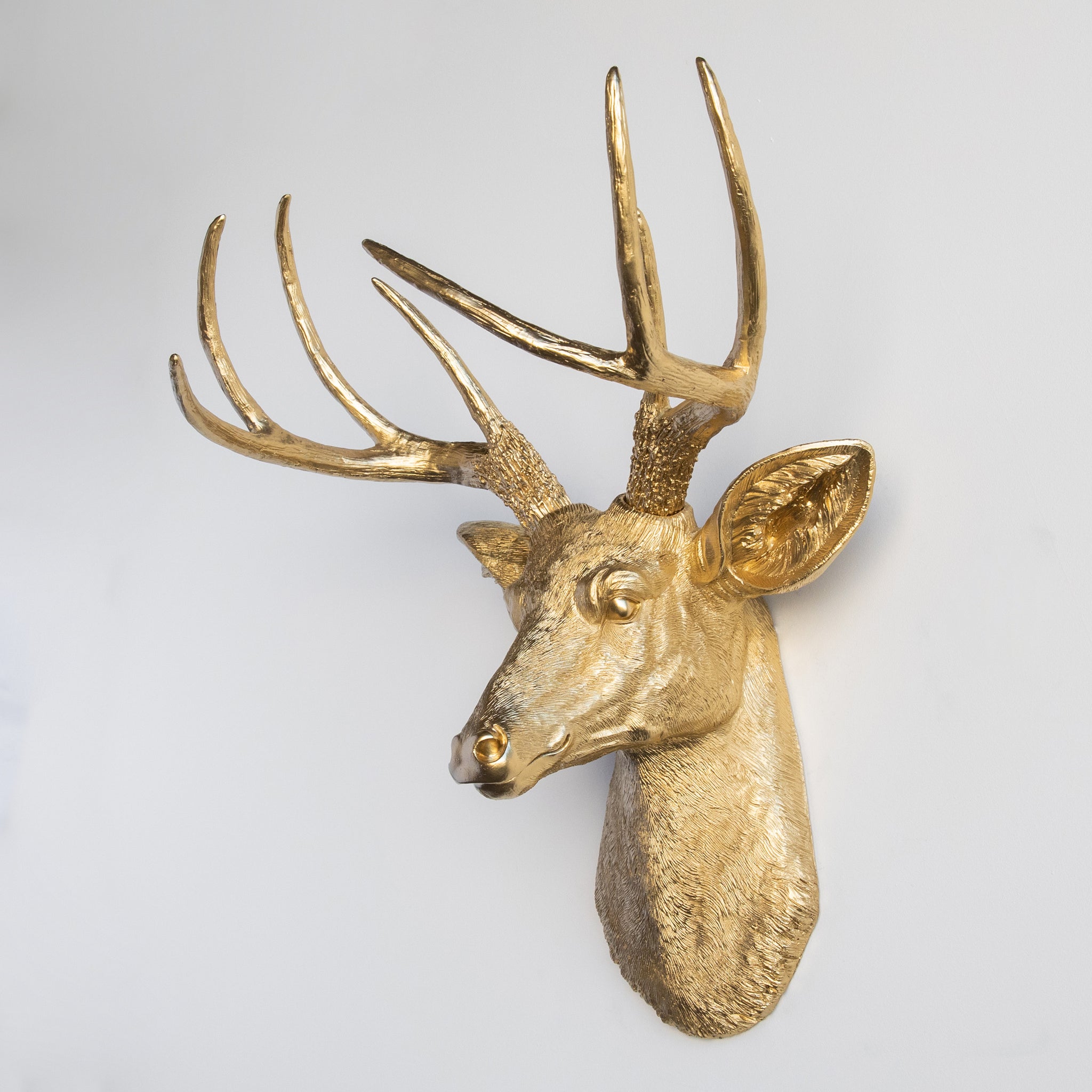 Faux Deer Head Wall Mount // Gold