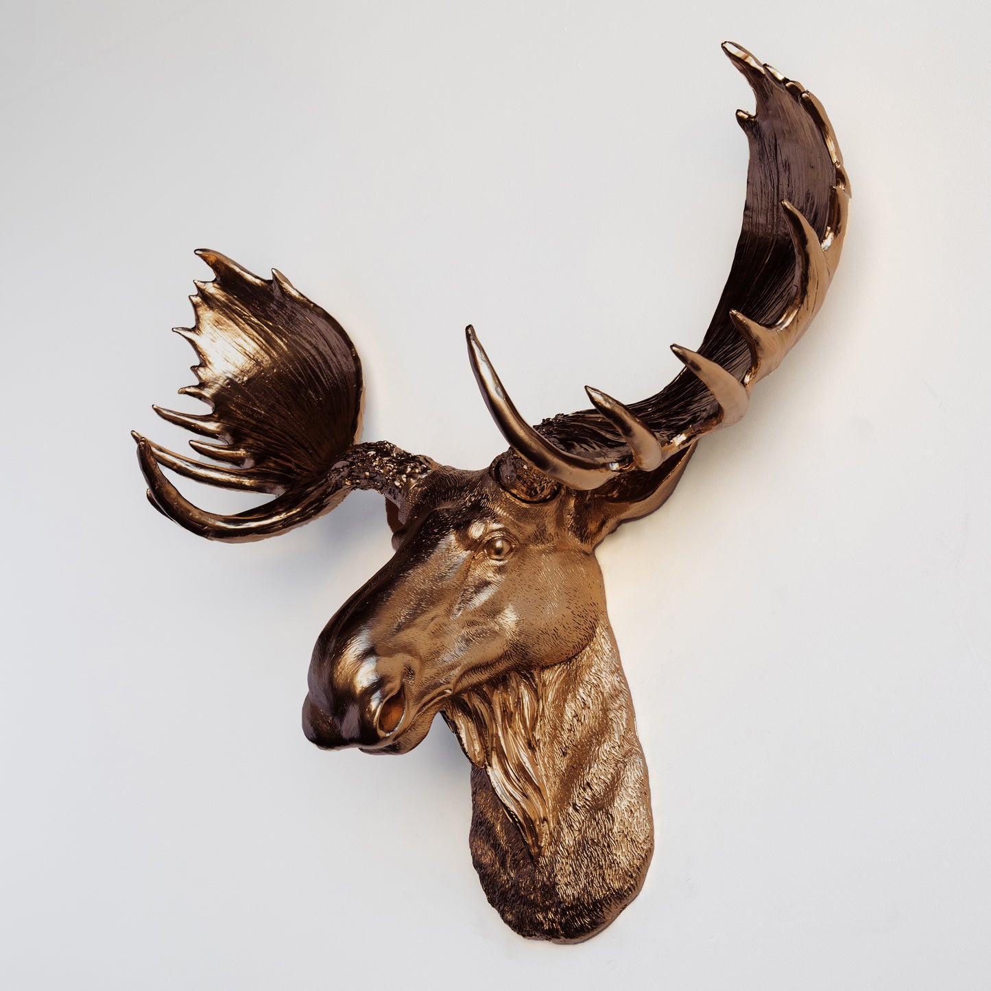 Faux Moose Head Wall Mount // Bronze