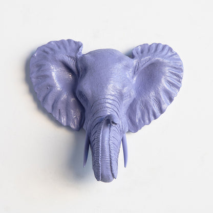 Faux Small Elephant Wall Mount // Lavender