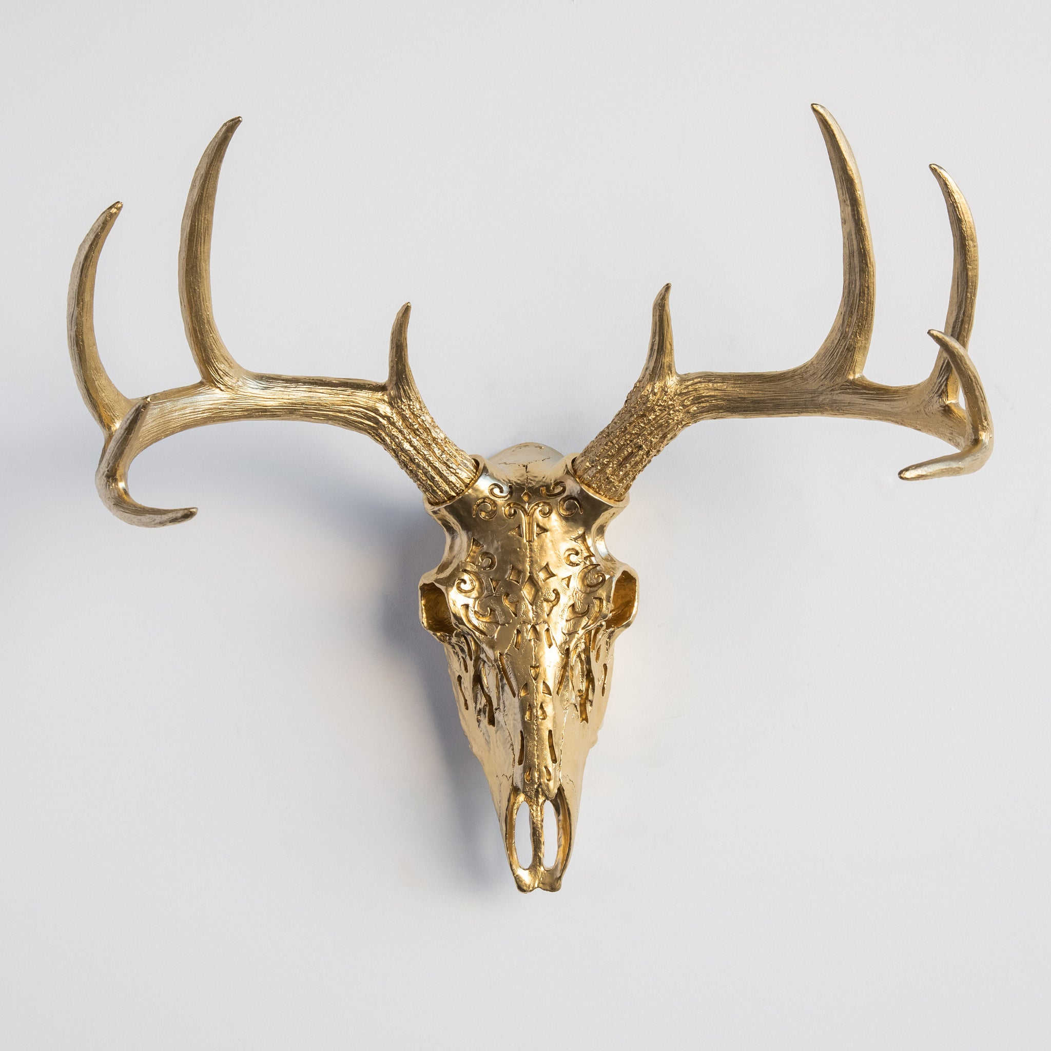 Faux Carved Deer Skull // Gold