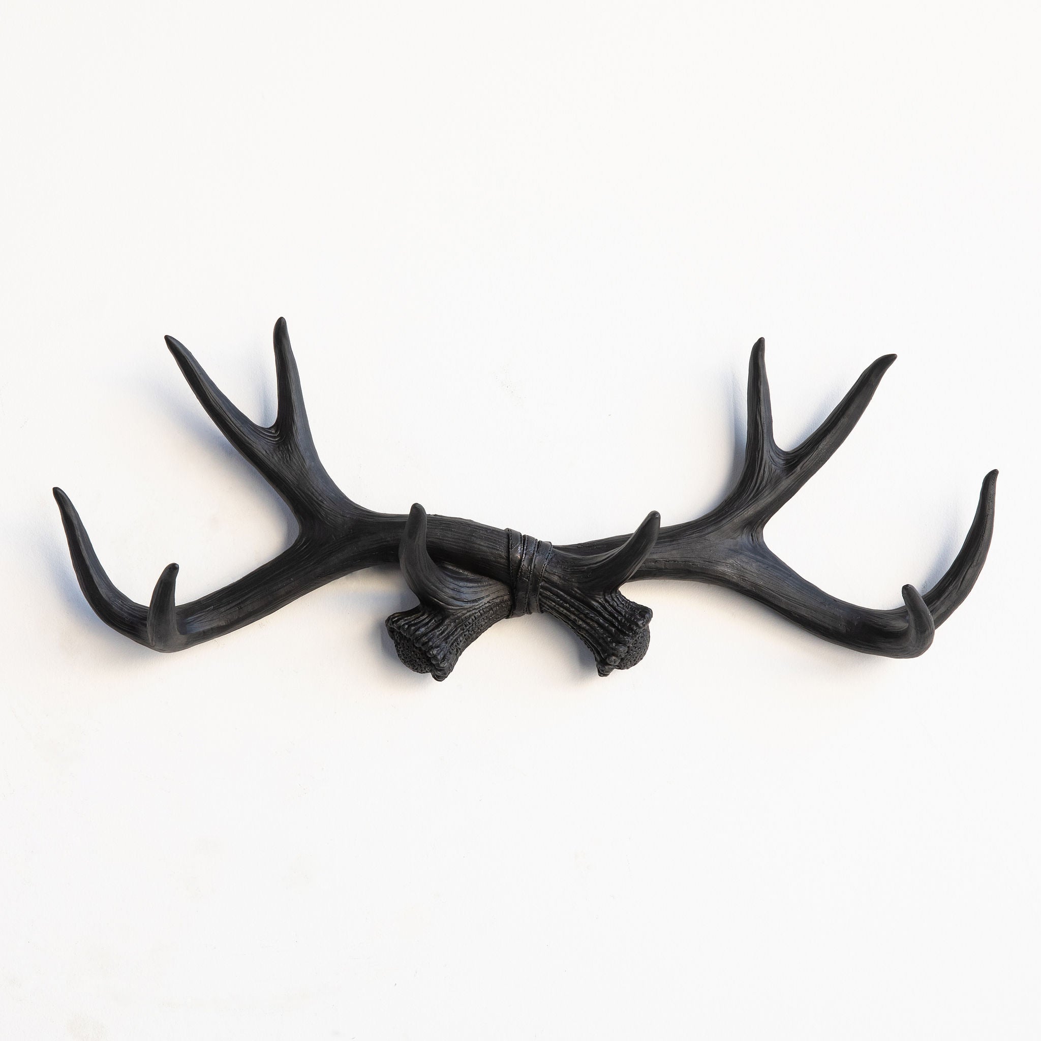Faux Deer Antler Wall Hook // Black