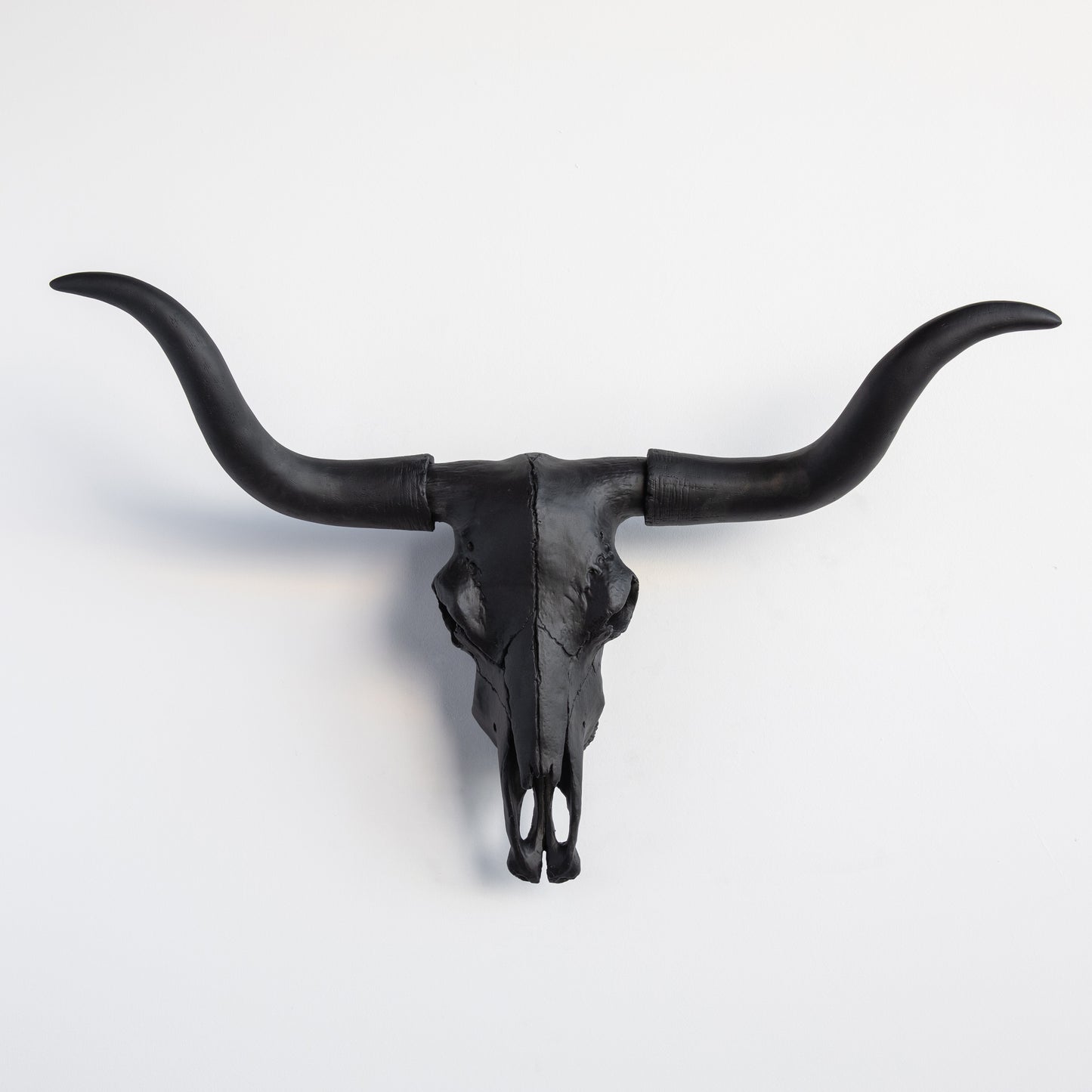 Faux Texas Longhorn Steer Skull Wall Mount // Black