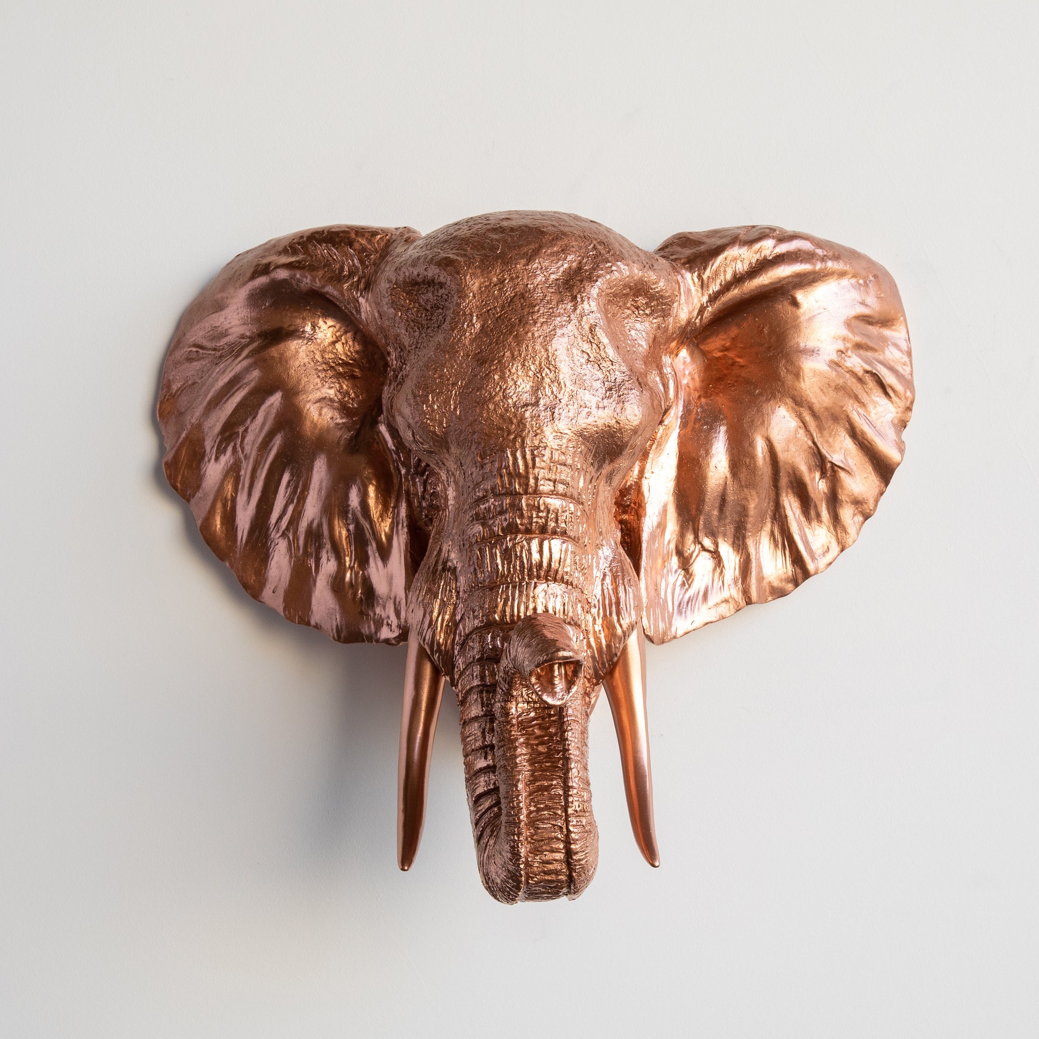 Faux Elephant Head Wall Mount // Rose Gold