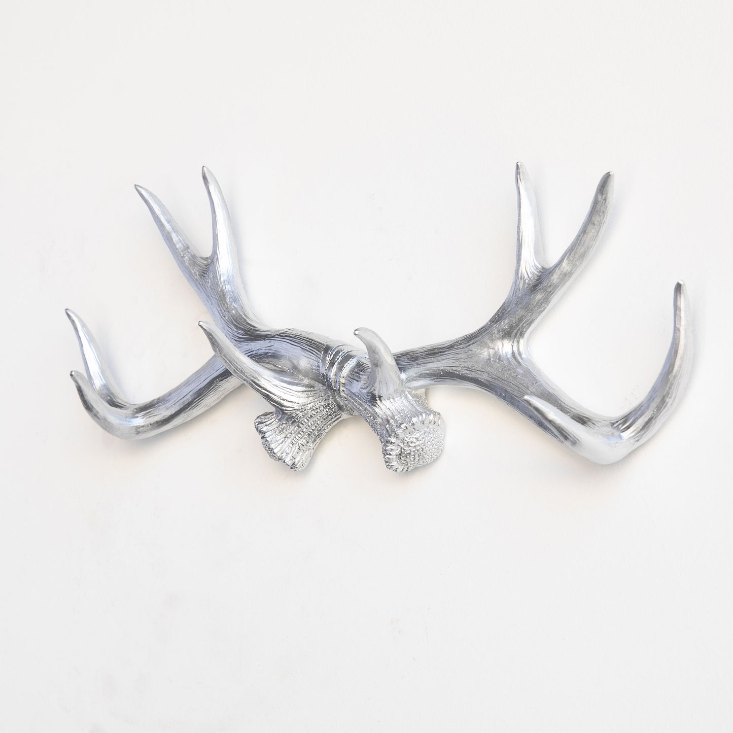 Faux Deer Antler Wall Hook // Silver
