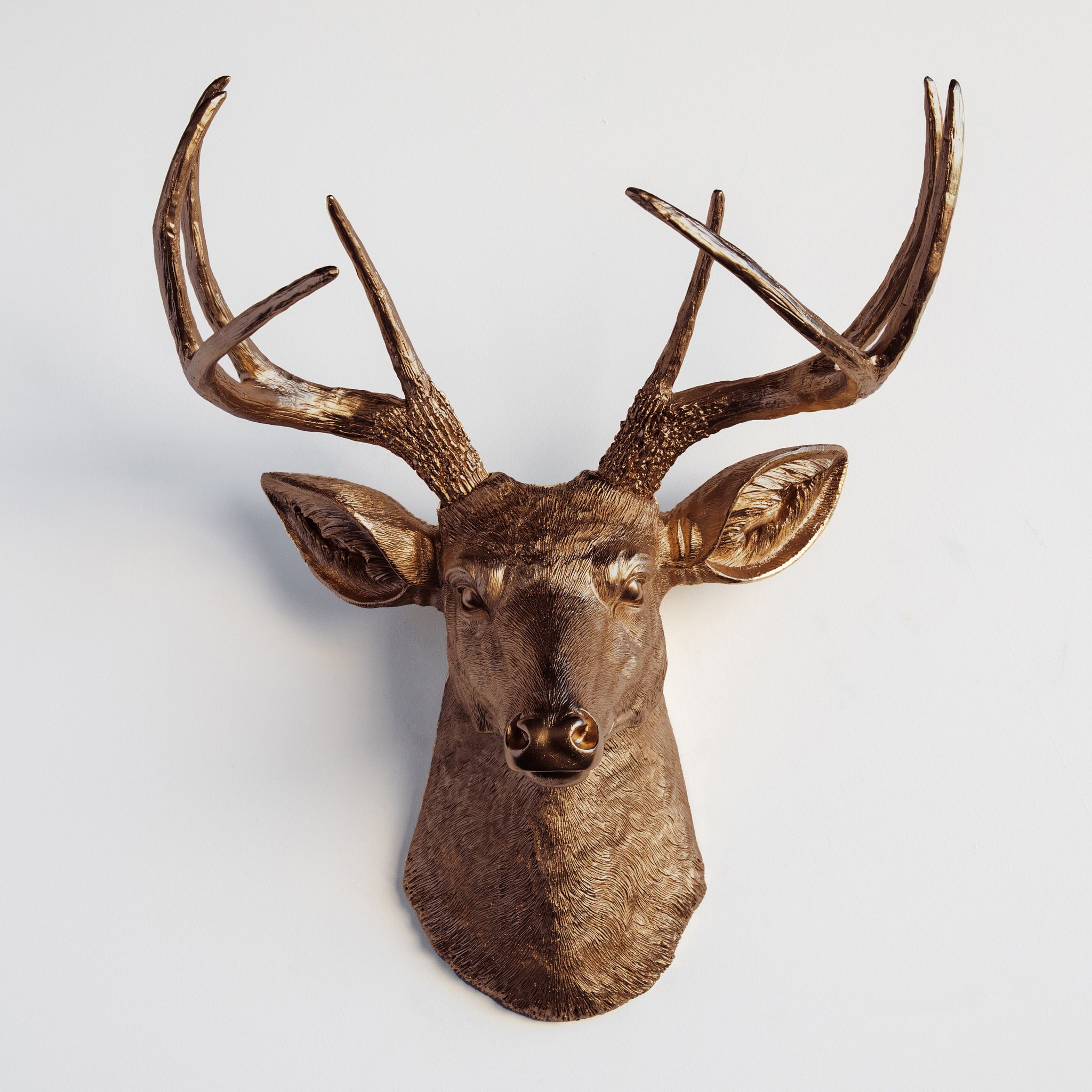 Faux Deer Head Wall Mount // Bronze