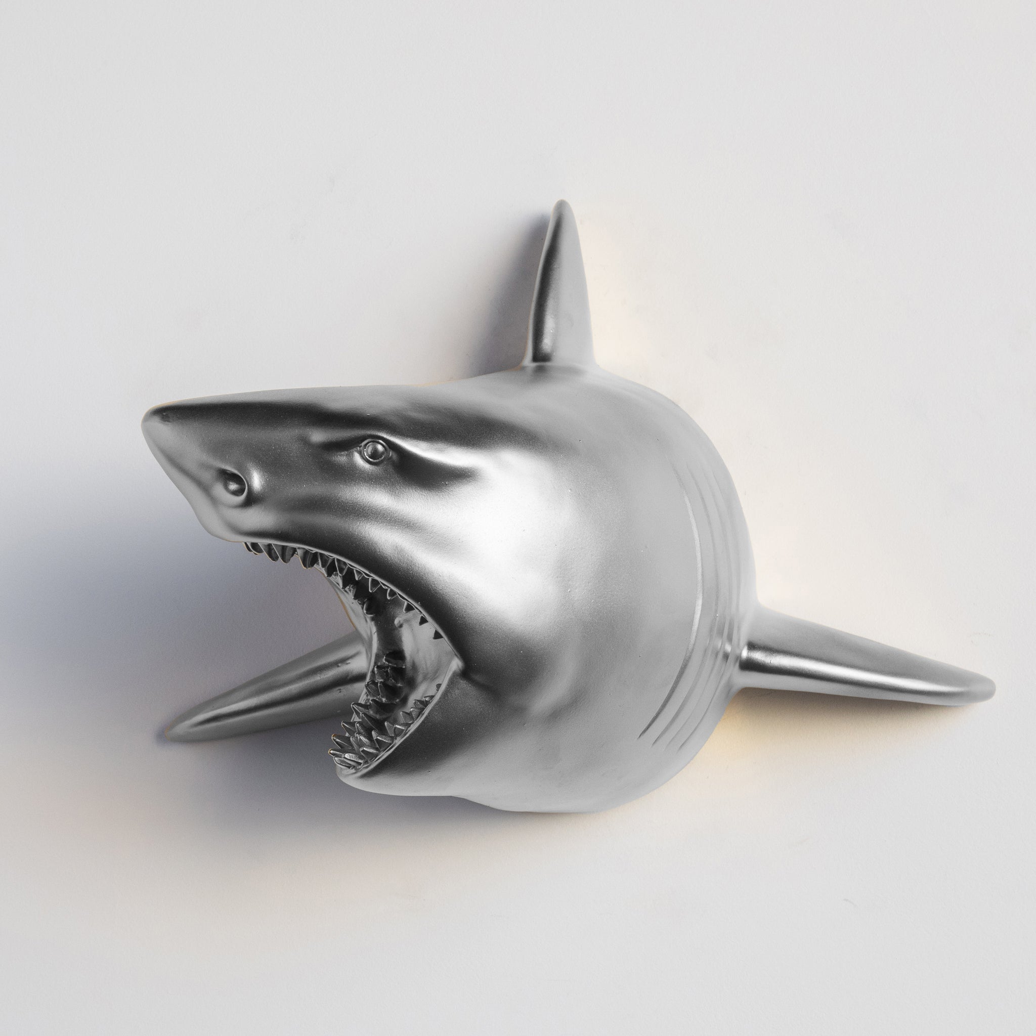 Faux Shark Head Wall Mount // Silver