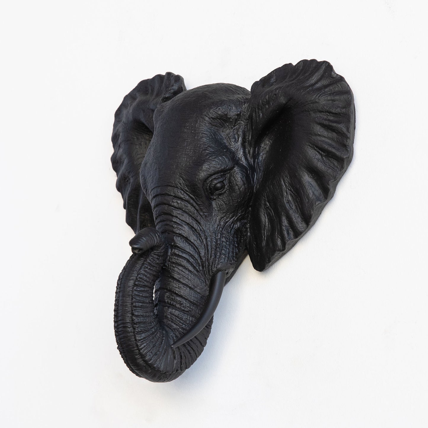 Faux Small Elephant Wall Mount // Black