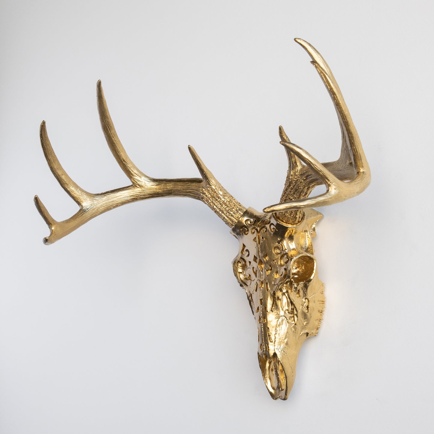 Faux Carved Deer Skull // Gold