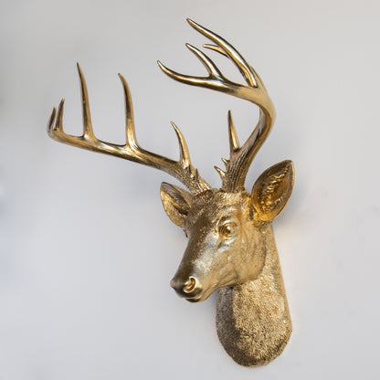 Faux Stag Deer Head Wall Mount // Gold