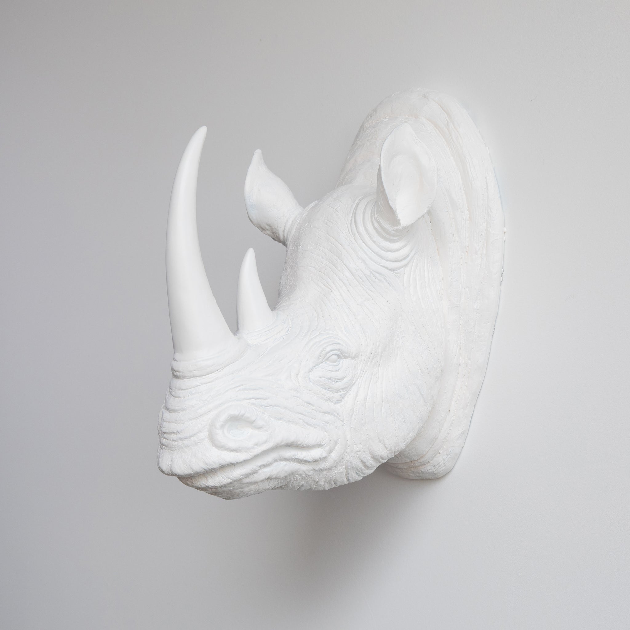 Faux Rhino Head Wall Mount // White